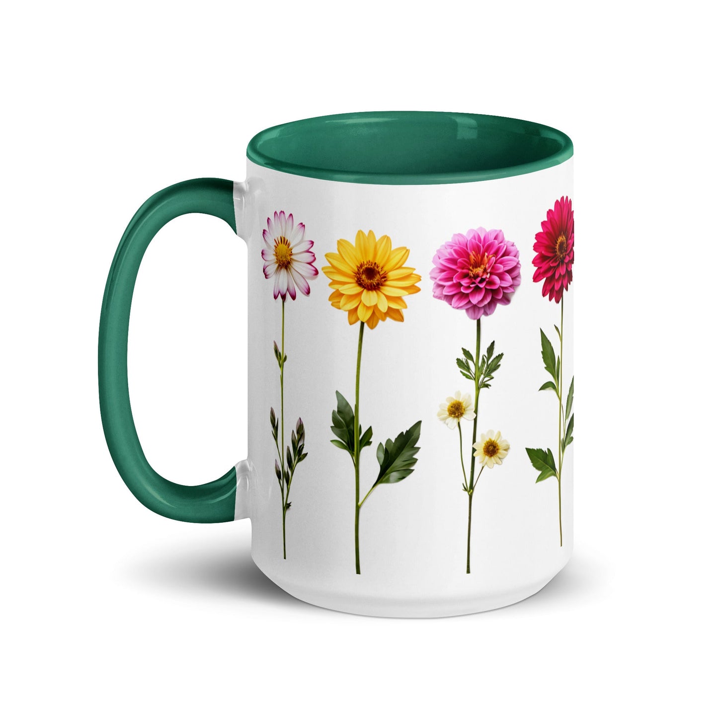 Flowers Mug with Color Inside - Mugs - Discovery Co.