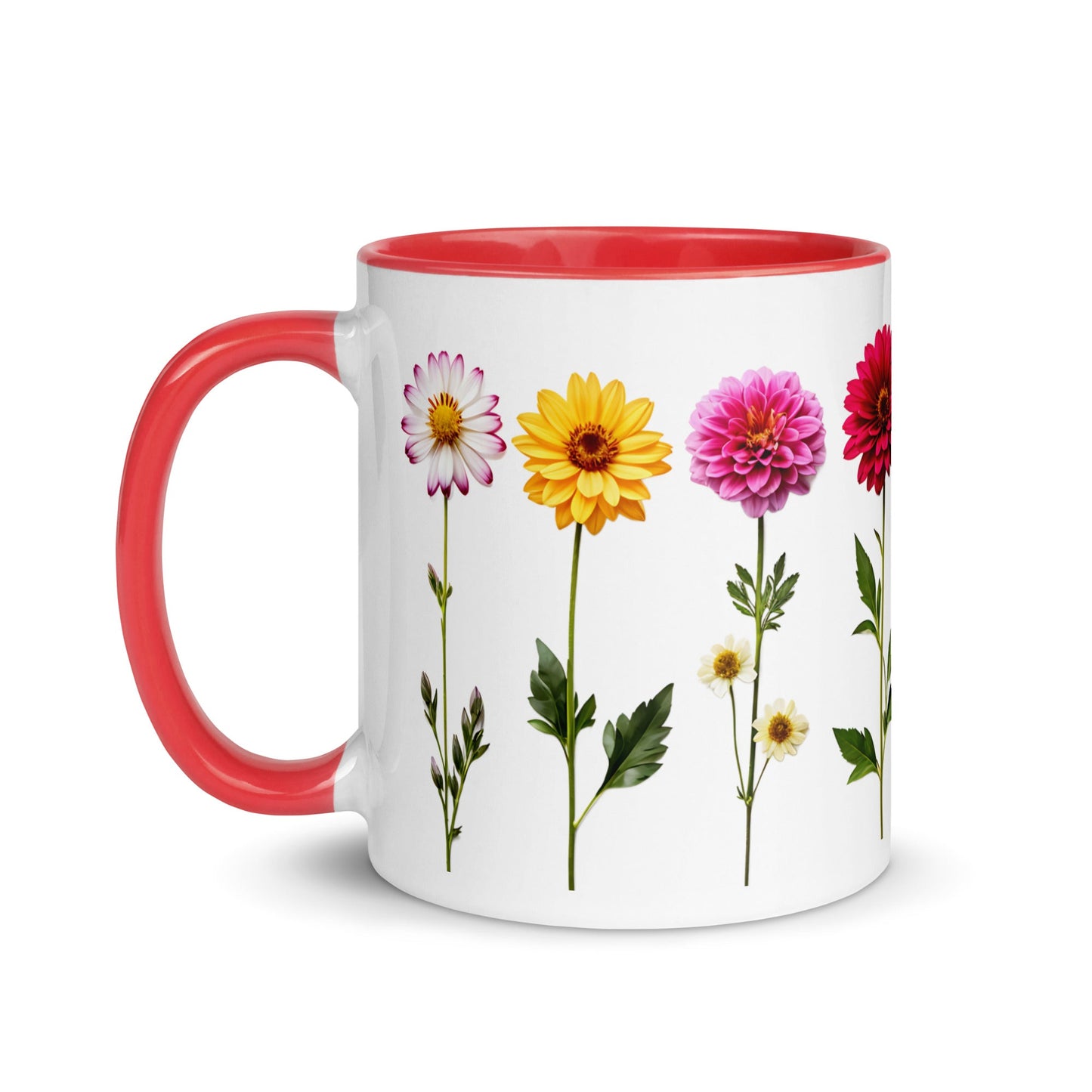 Flowers Mug with Color Inside - Mugs - Discovery Co.