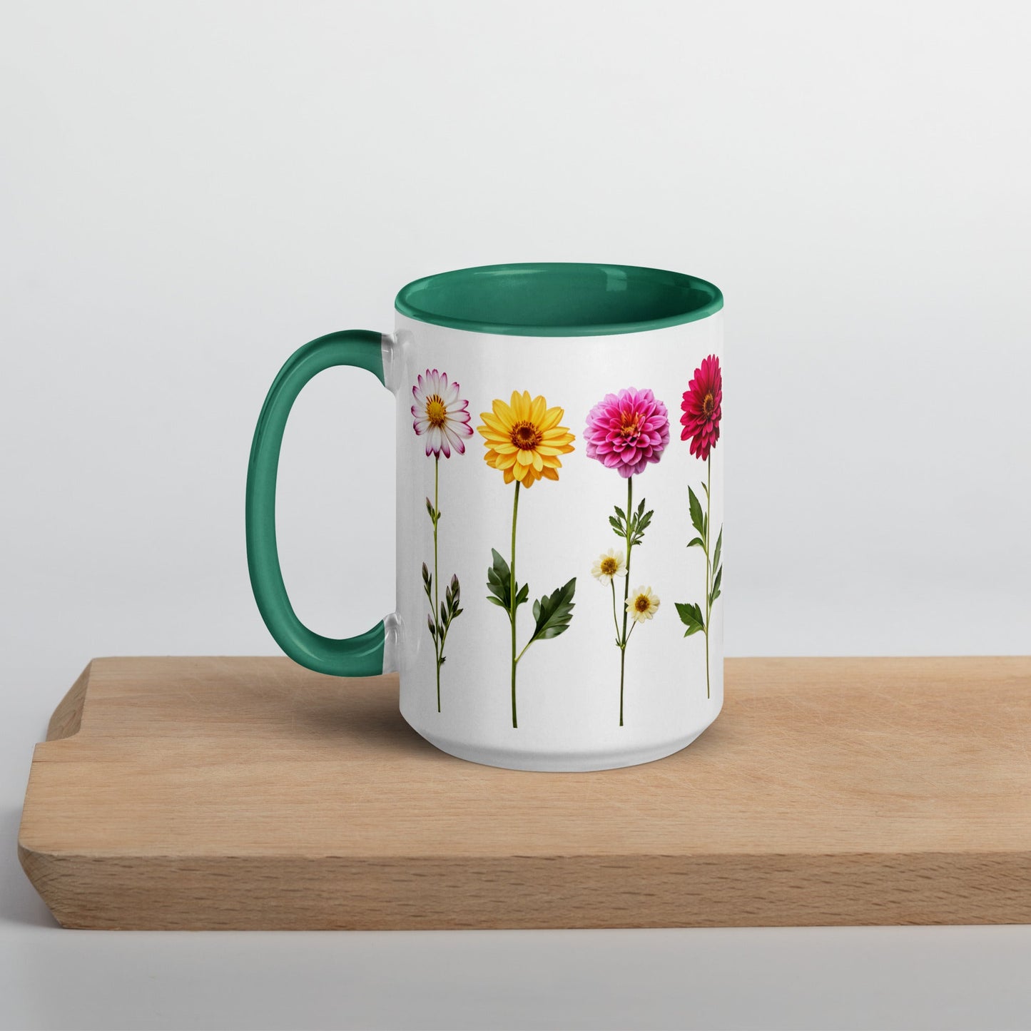 Flowers Mug with Color Inside - Mugs - Discovery Co.