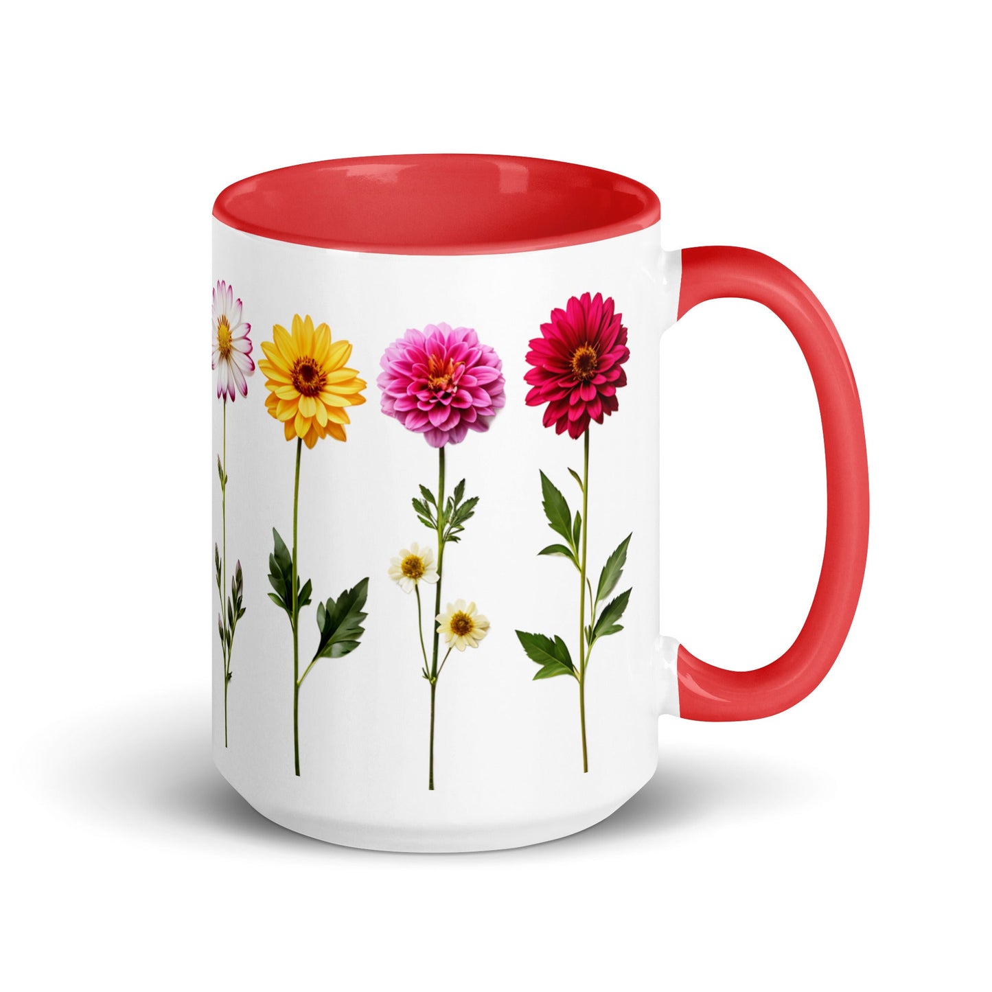 Flowers Mug with Color Inside - Mugs - Discovery Co.