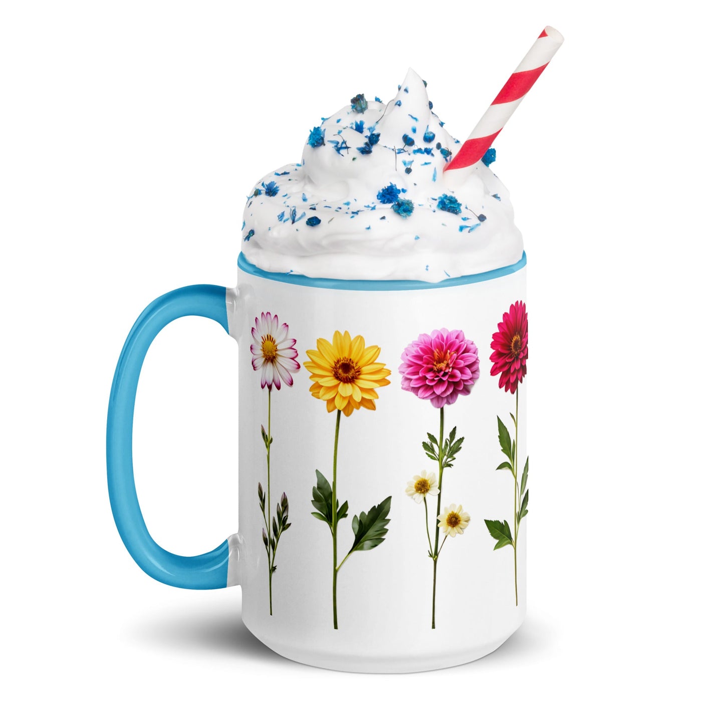 Flowers Mug with Color Inside - Mugs - Discovery Co.