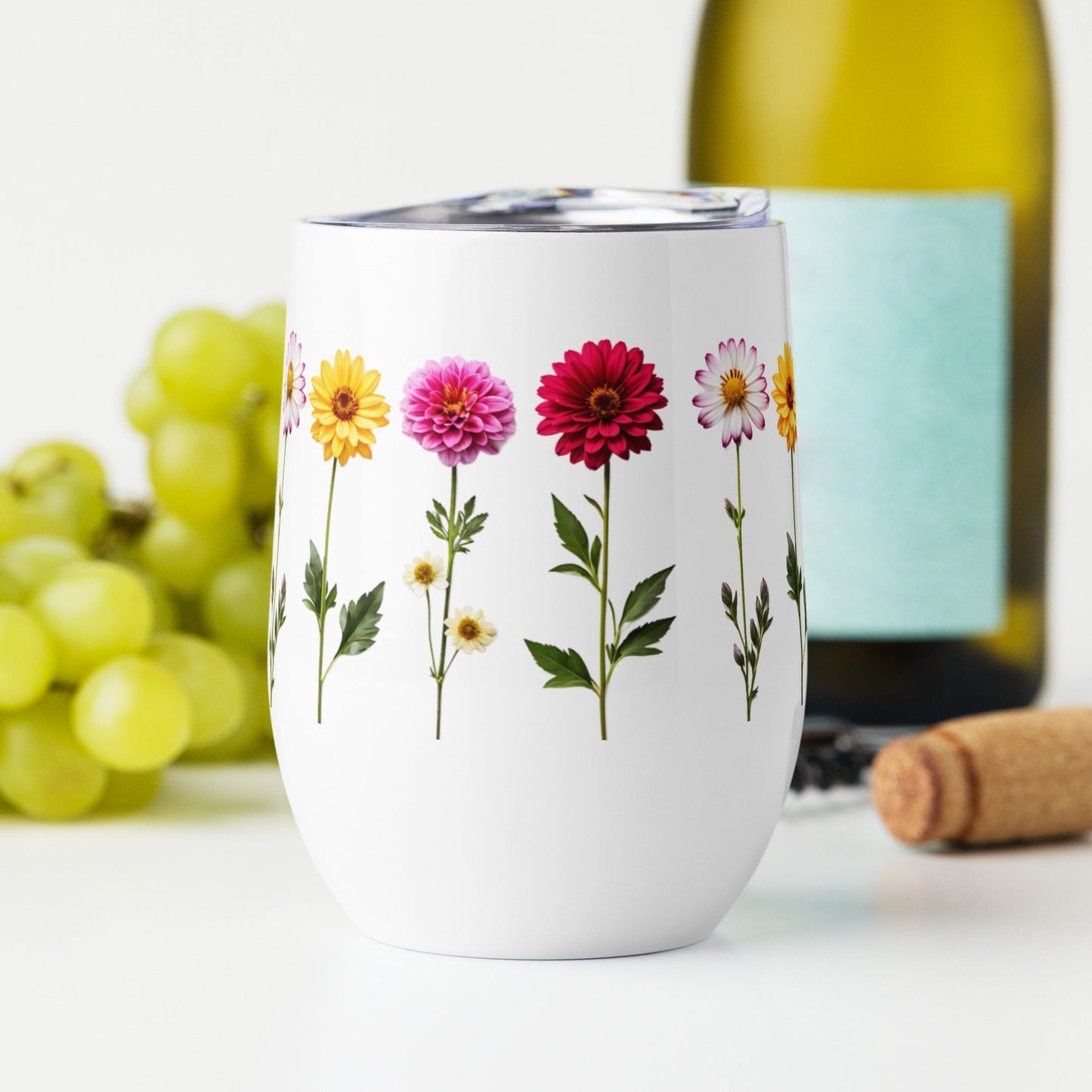 Flowers Stainless Steel Wine Tumbler - Tumblers - Discovery Co.