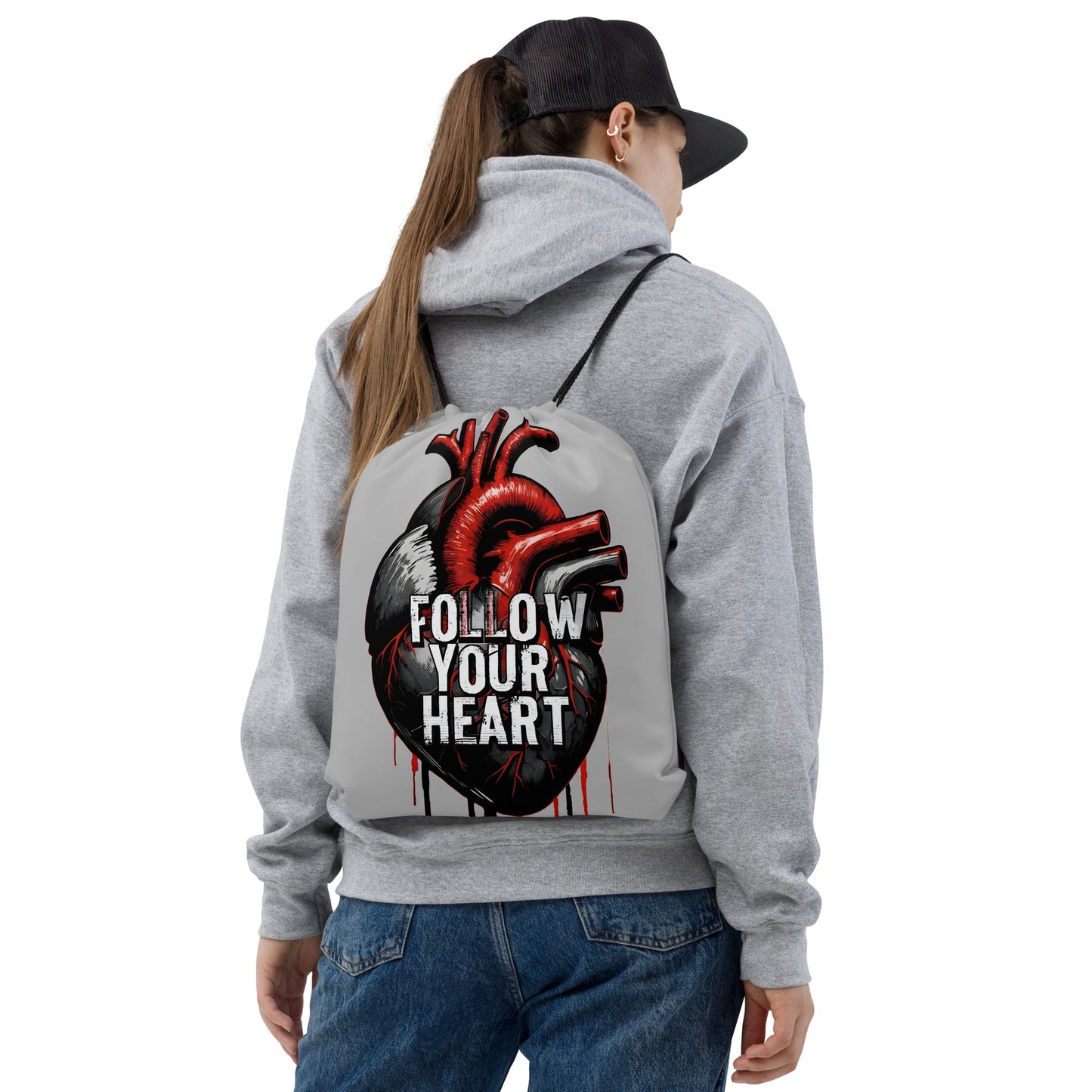 Follow Your Heart Drawstring Bag - Drawstring Bag - Discovery Co.
