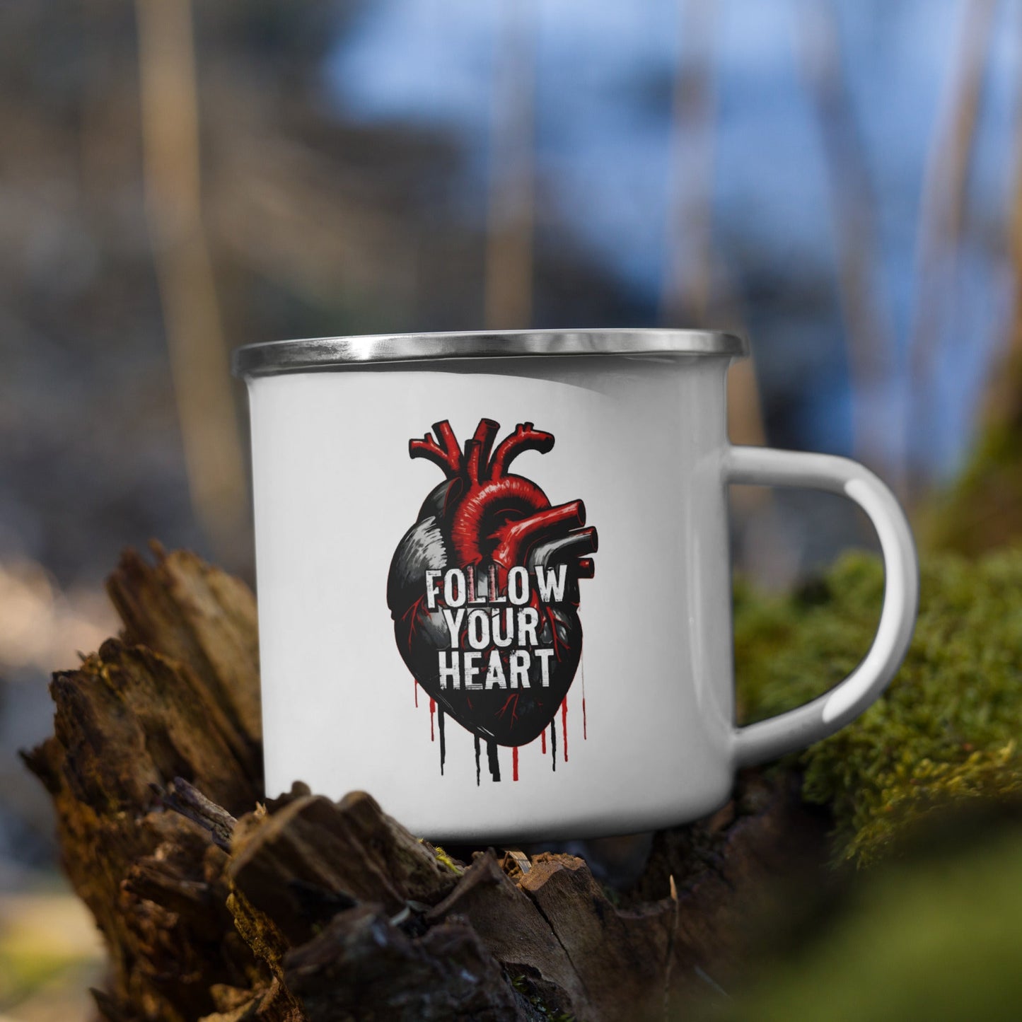 Follow Your Heart Enamel Mug - Mugs - Discovery Co.