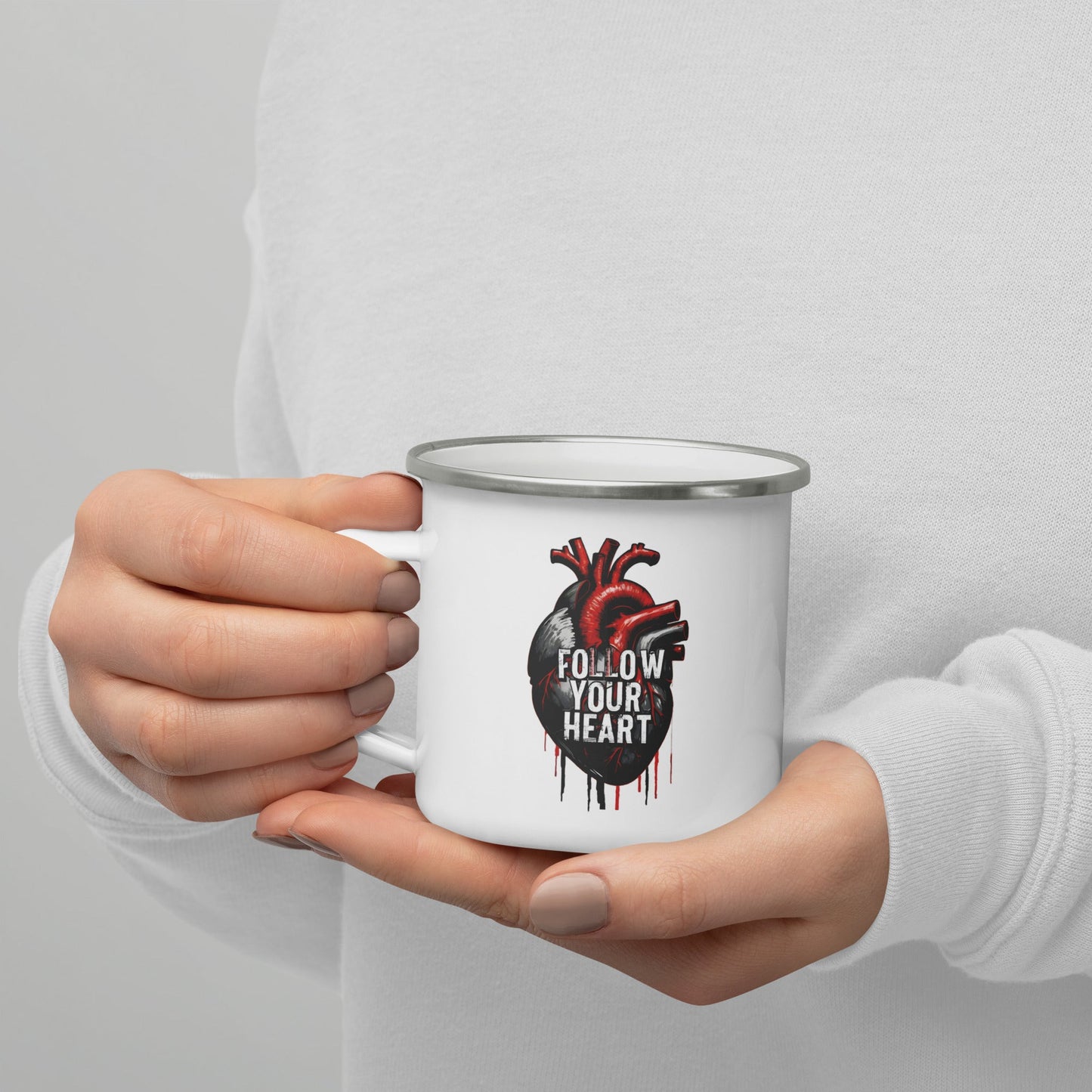 Follow Your Heart Enamel Mug - Mugs - Discovery Co.