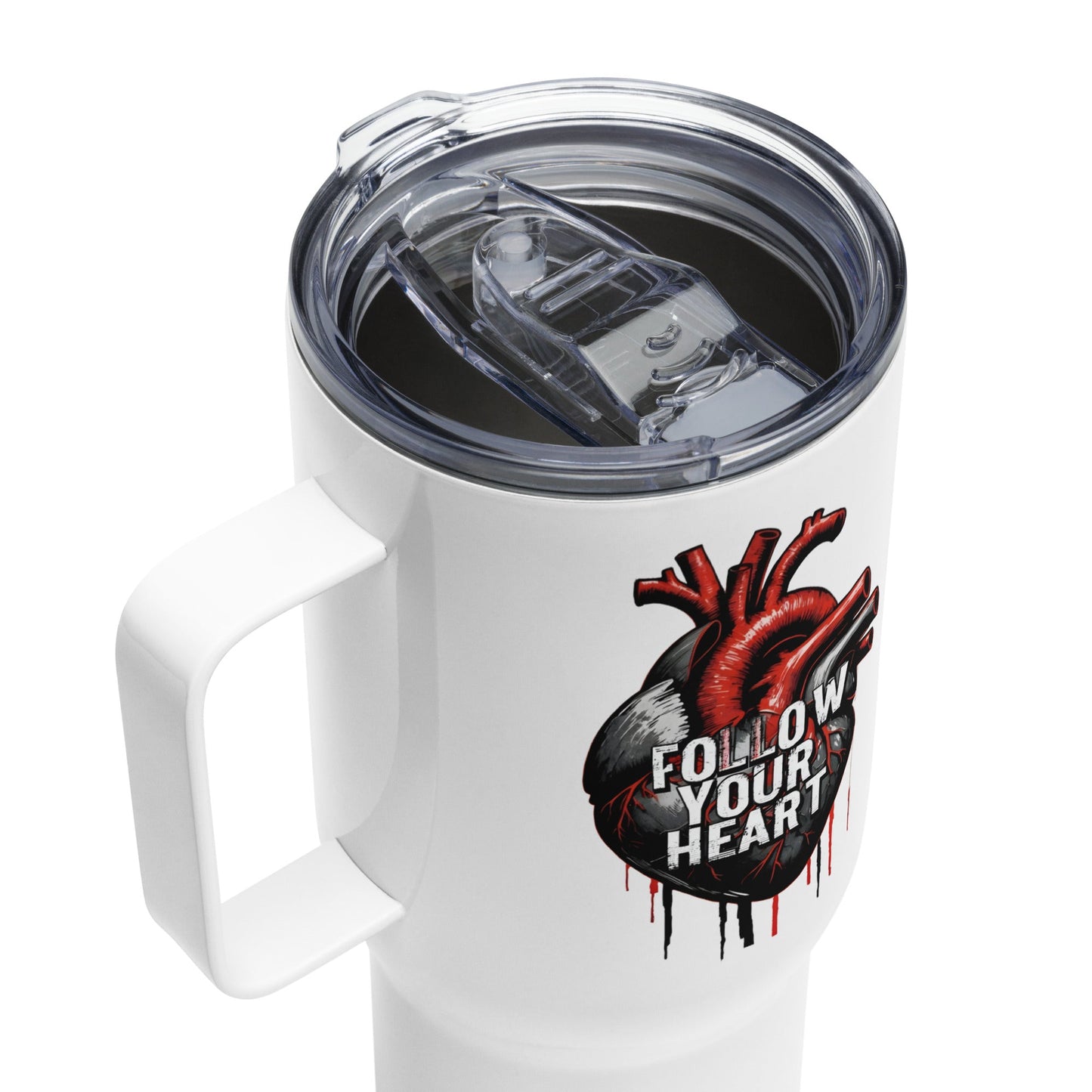 Follow Your Heart Travel Mug With Handle (25 oz and 40 oz) - Travel Mug - Discovery Co.