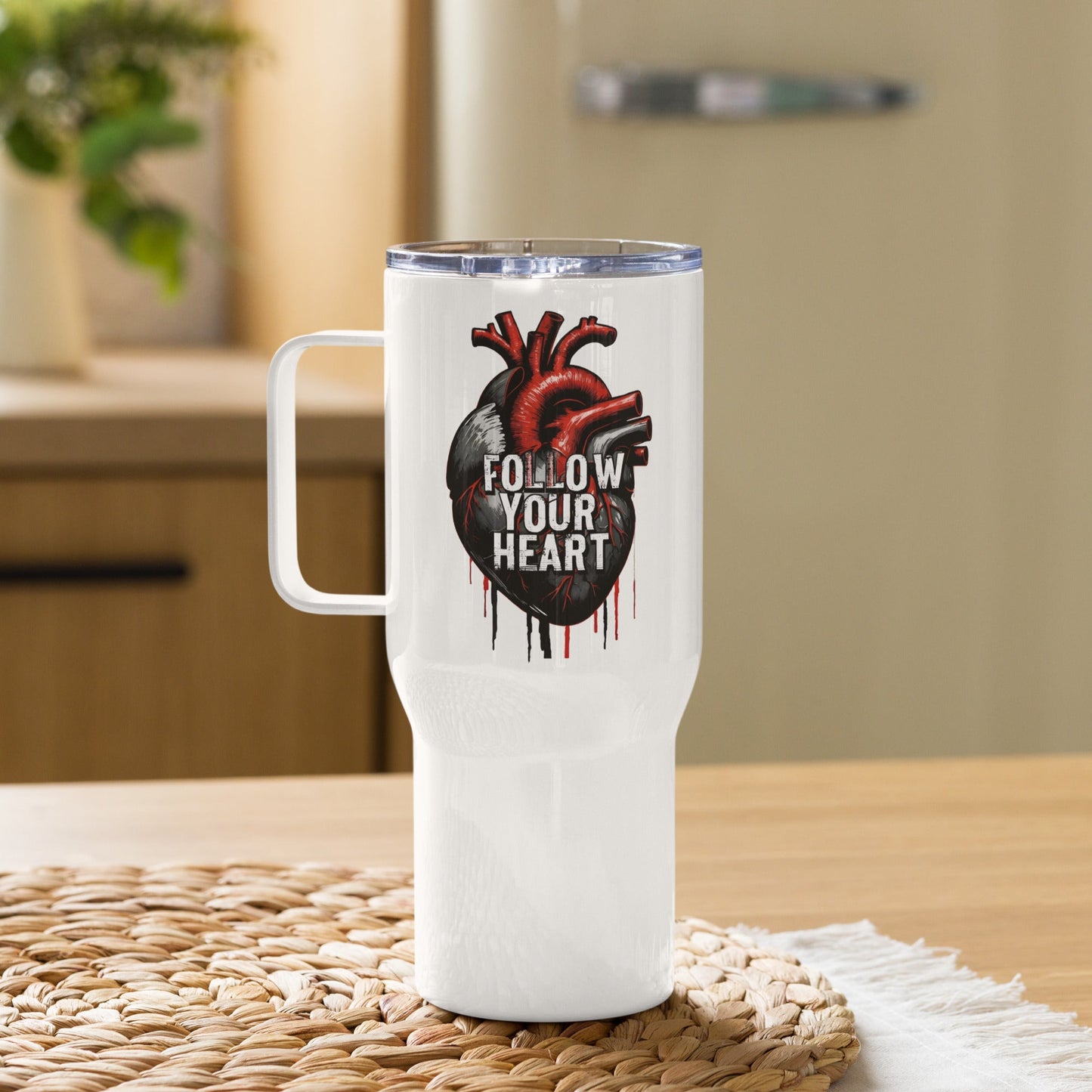 Follow Your Heart Travel Mug With Handle (25 oz and 40 oz) - Travel Mug - Discovery Co.