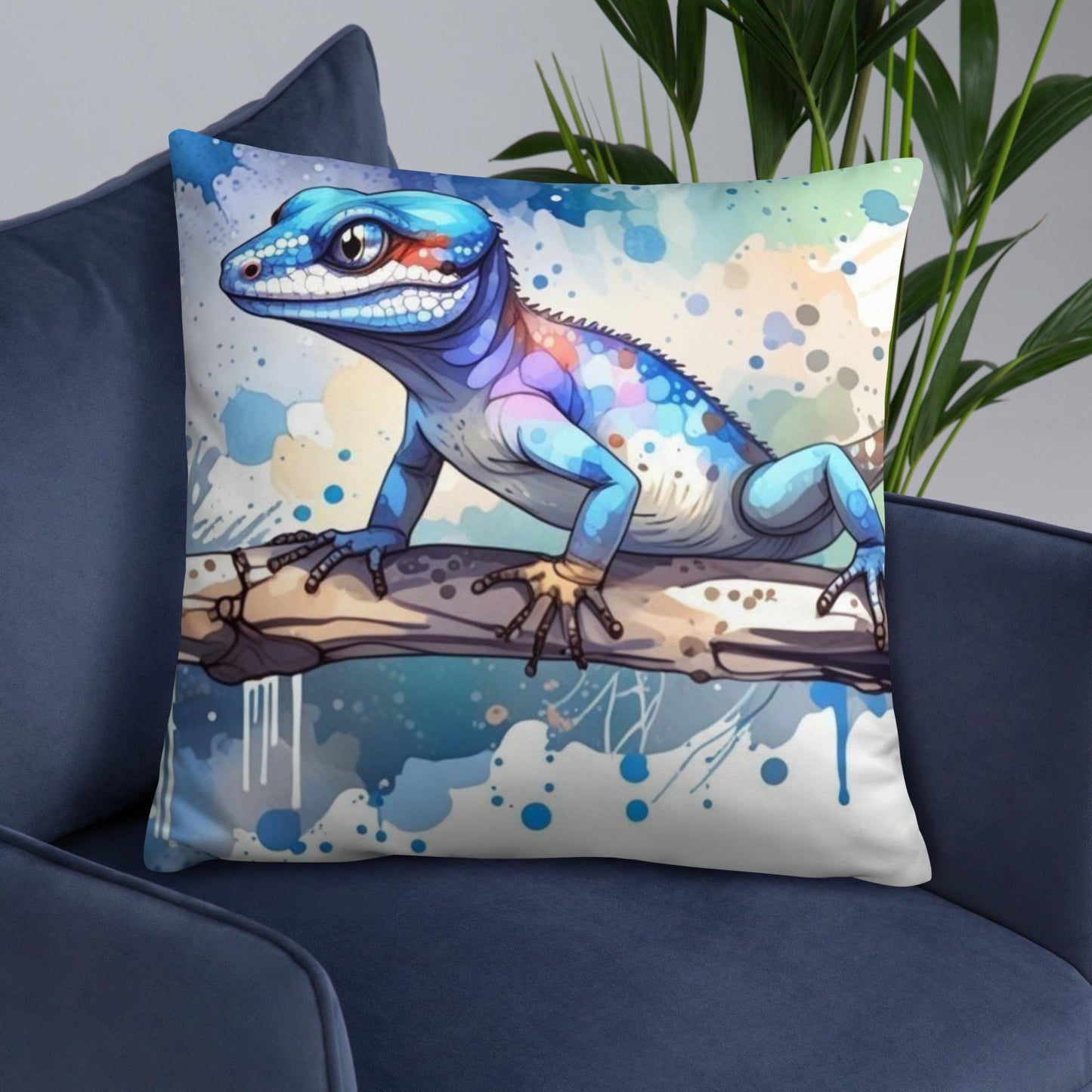Gecko Watercolor Art Basic Pillow - Pillows - Discovery Co.