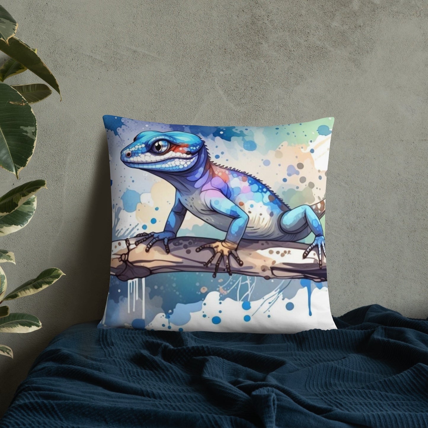 Gecko Watercolor Art Basic Pillow - Pillows - Discovery Co.