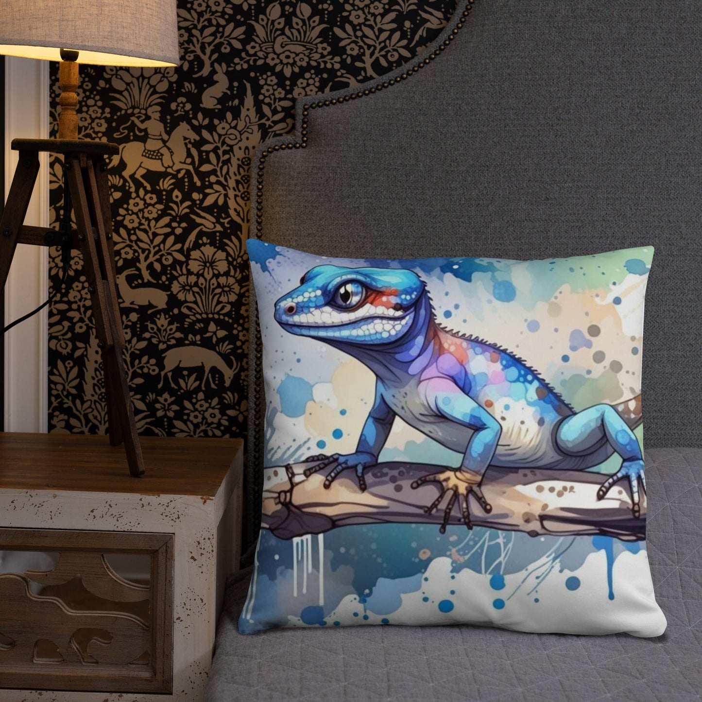 Gecko Watercolor Art Basic Pillow - Pillows - Discovery Co.
