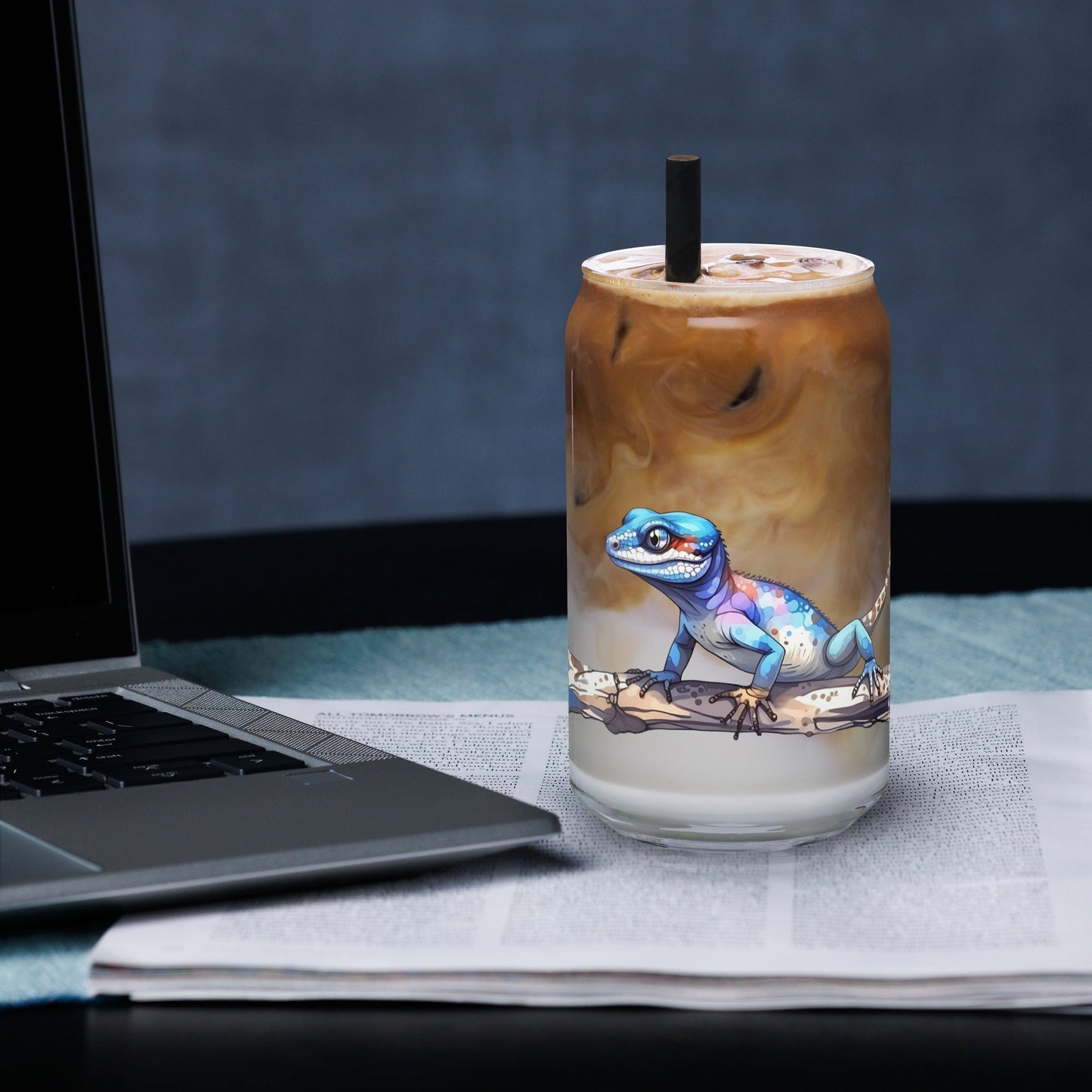 Gecko Watercolor Art Can - Shaped Glass - Can - Shaped Glass - Discovery Co.