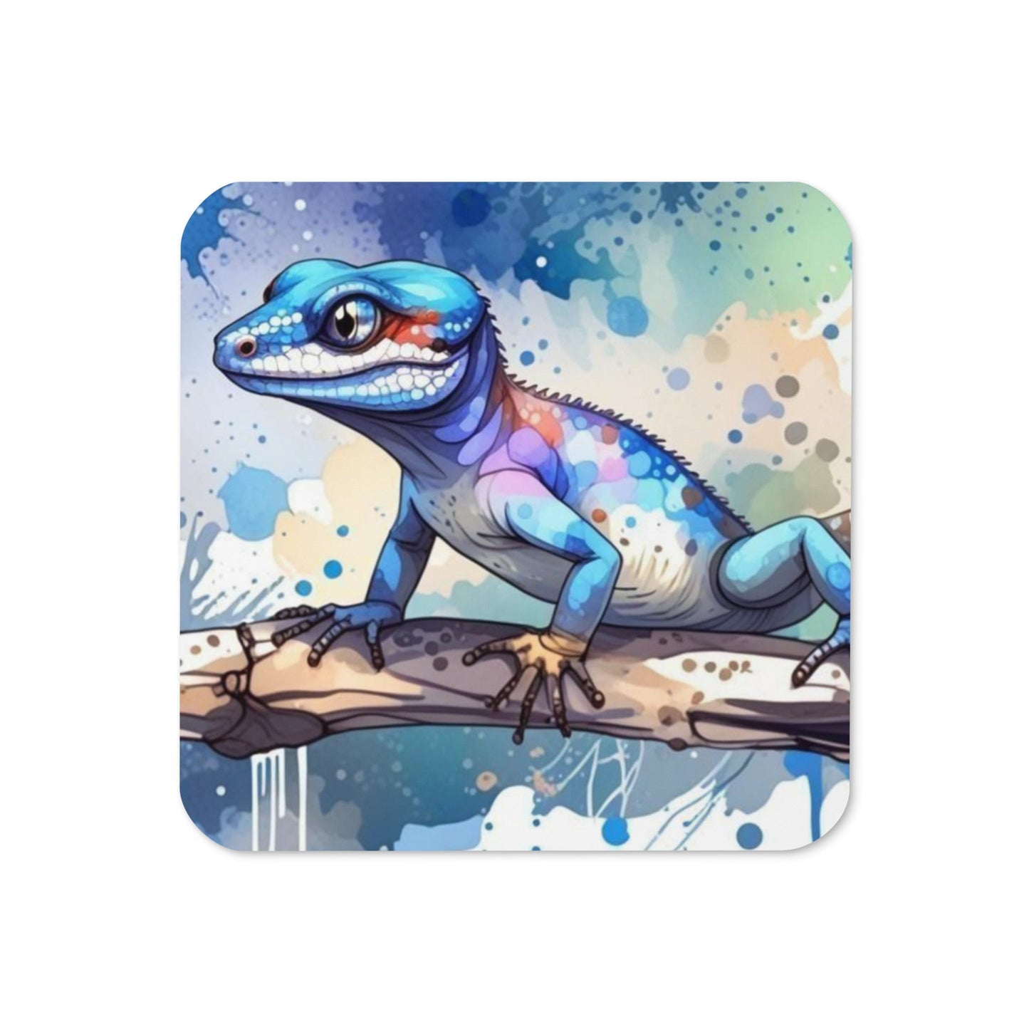 Gecko Watercolor Art Cork - Back Coaster - Coasters - Discovery Co.