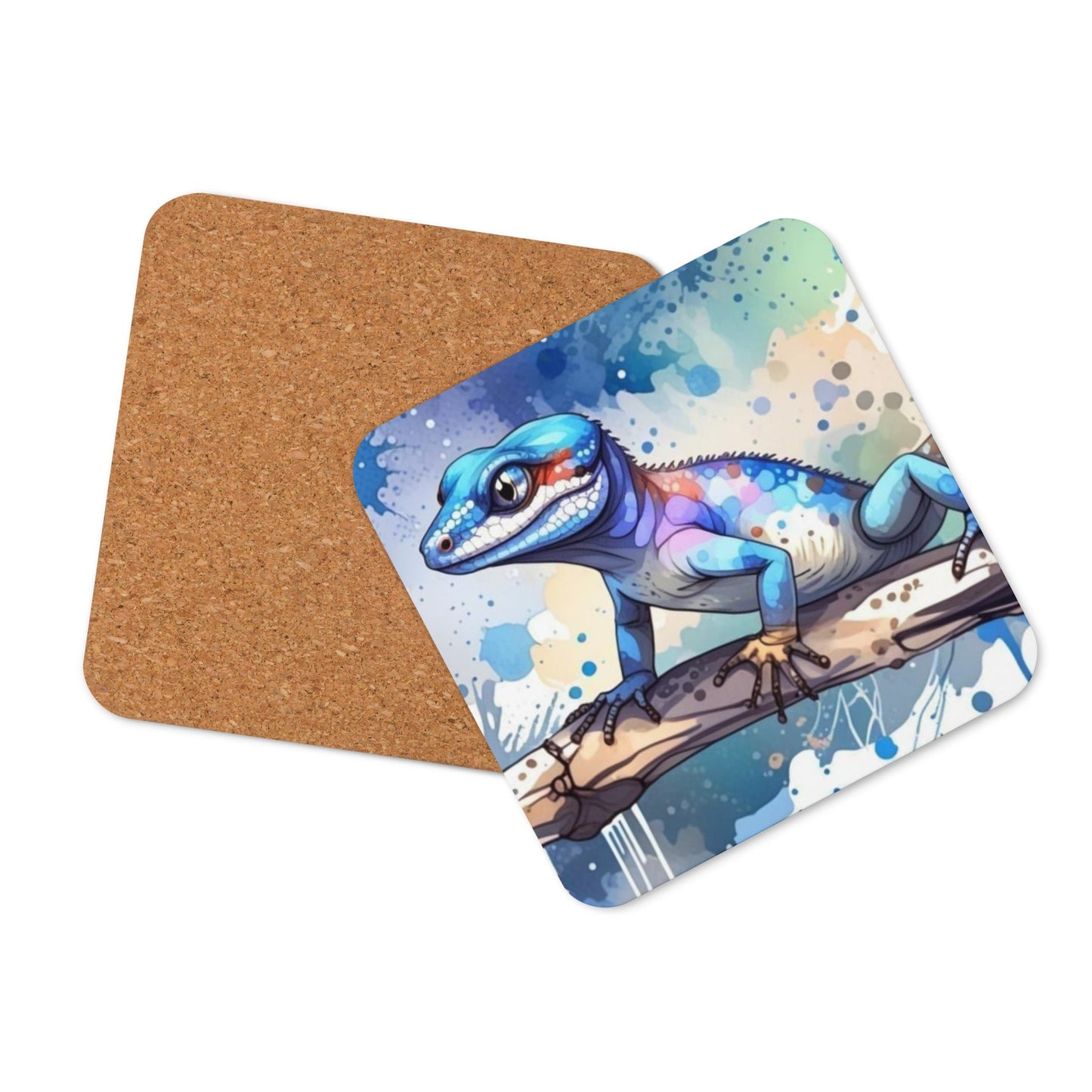Gecko Watercolor Art Cork - Back Coaster - Coasters - Discovery Co.