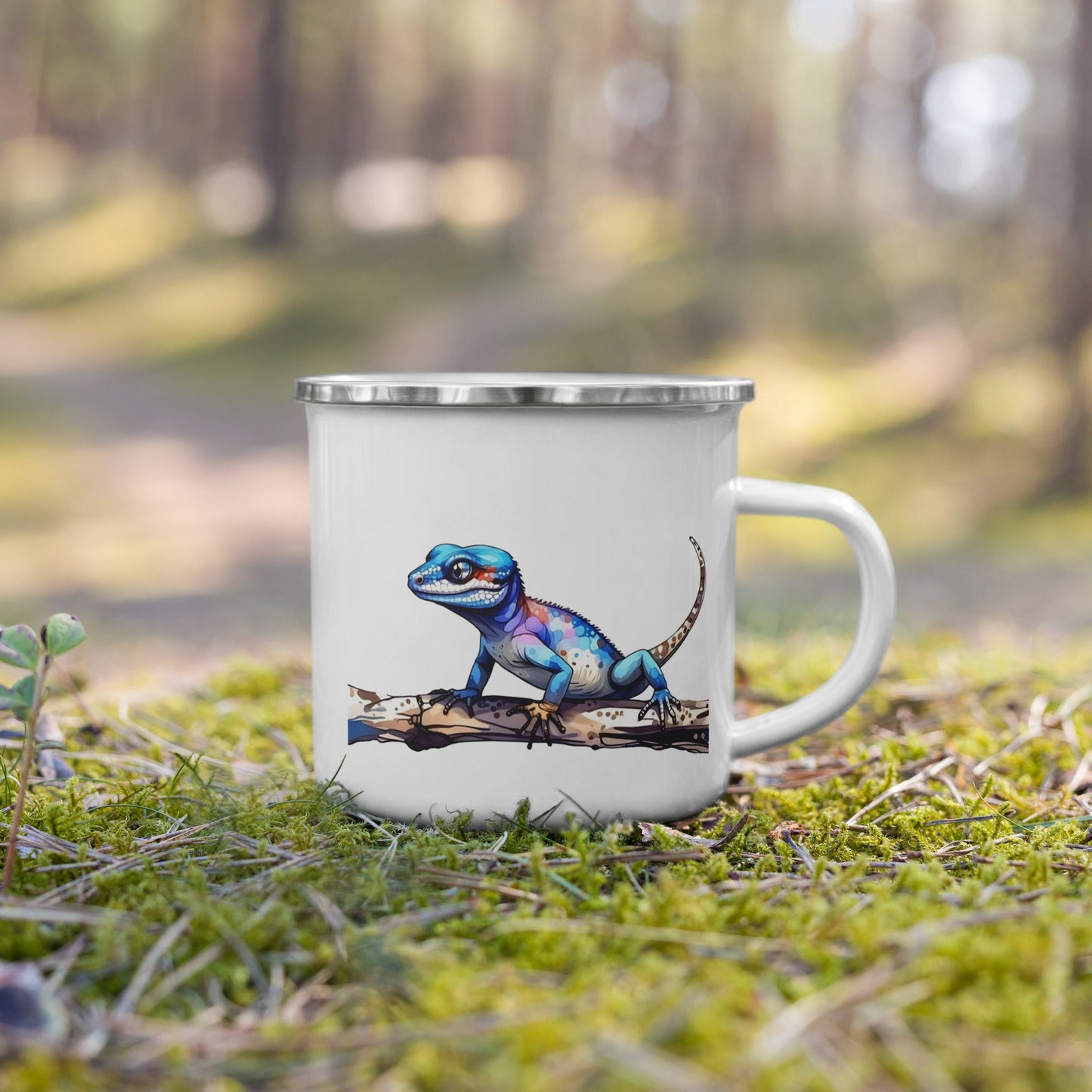 Gecko Watercolor Art Enamel Mug - Mugs - Discovery Co.