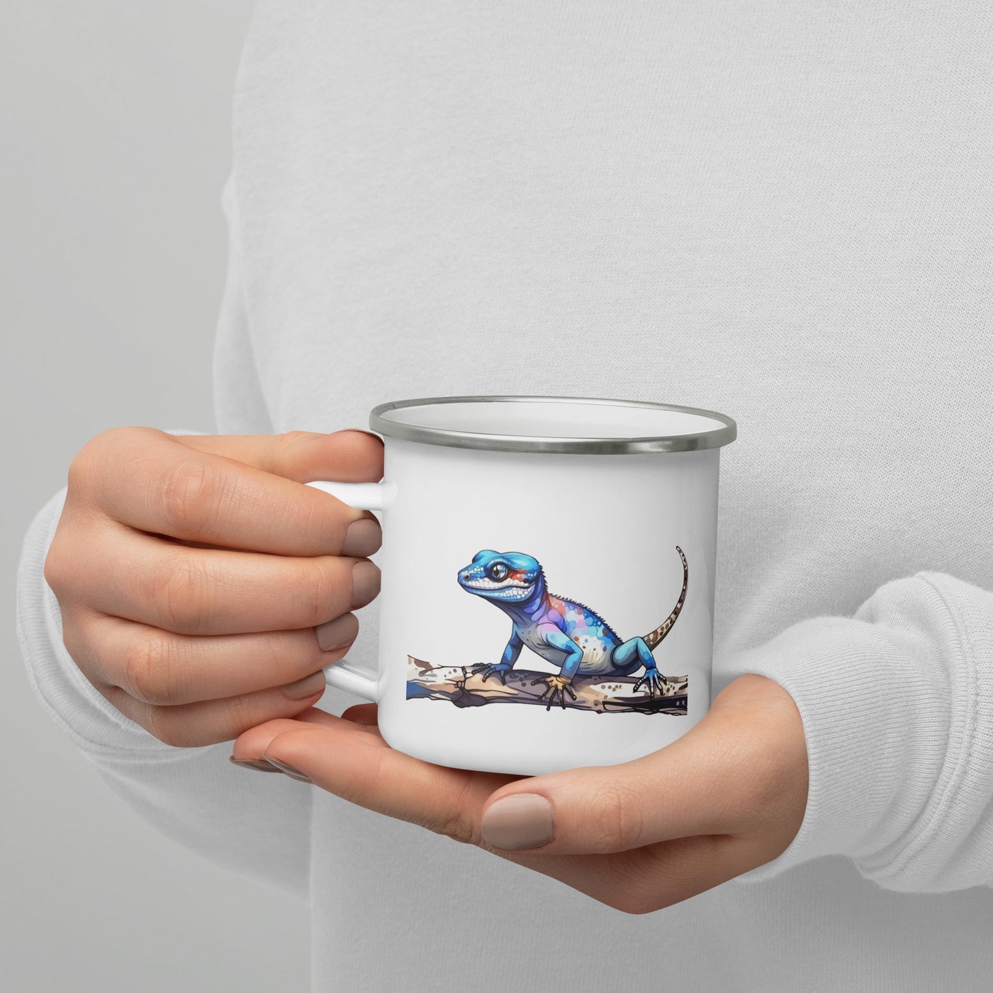Gecko Watercolor Art Enamel Mug - Mugs - Discovery Co.