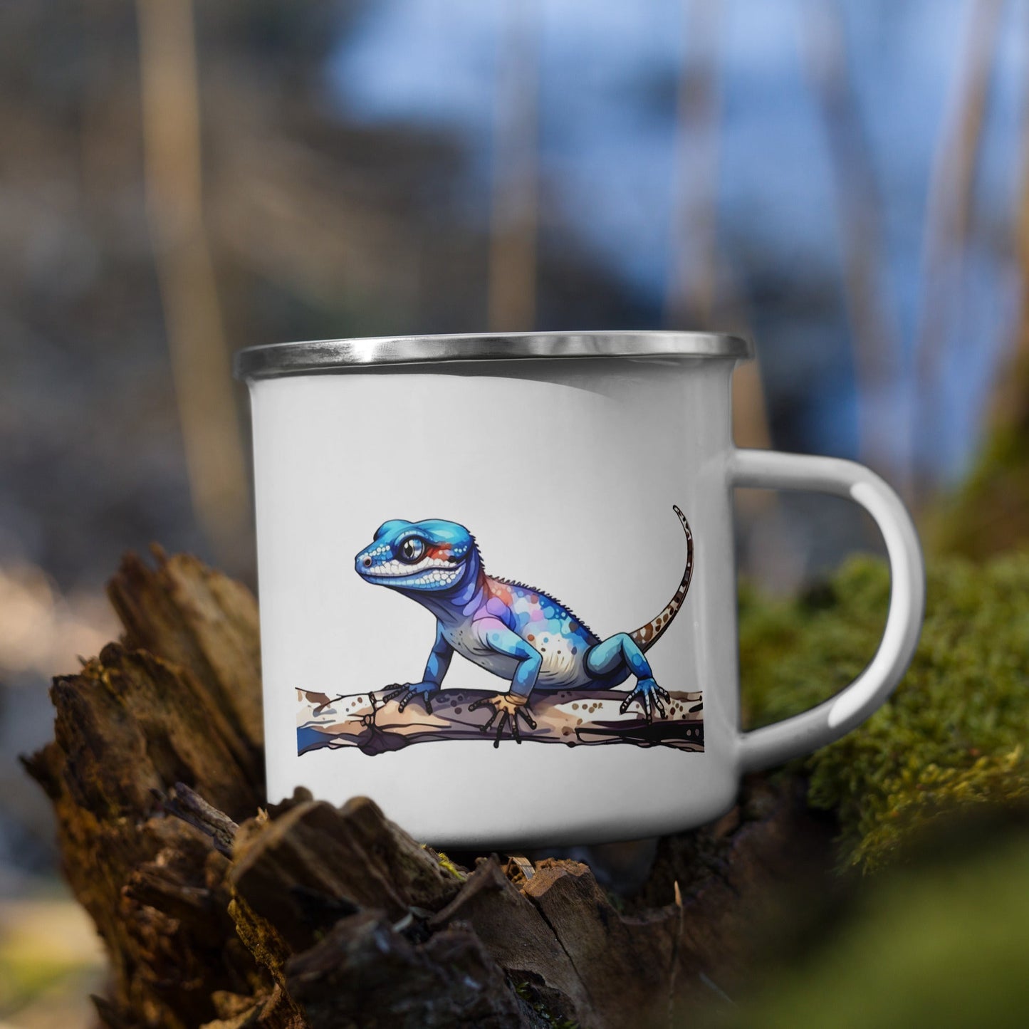 Gecko Watercolor Art Enamel Mug - Mugs - Discovery Co.