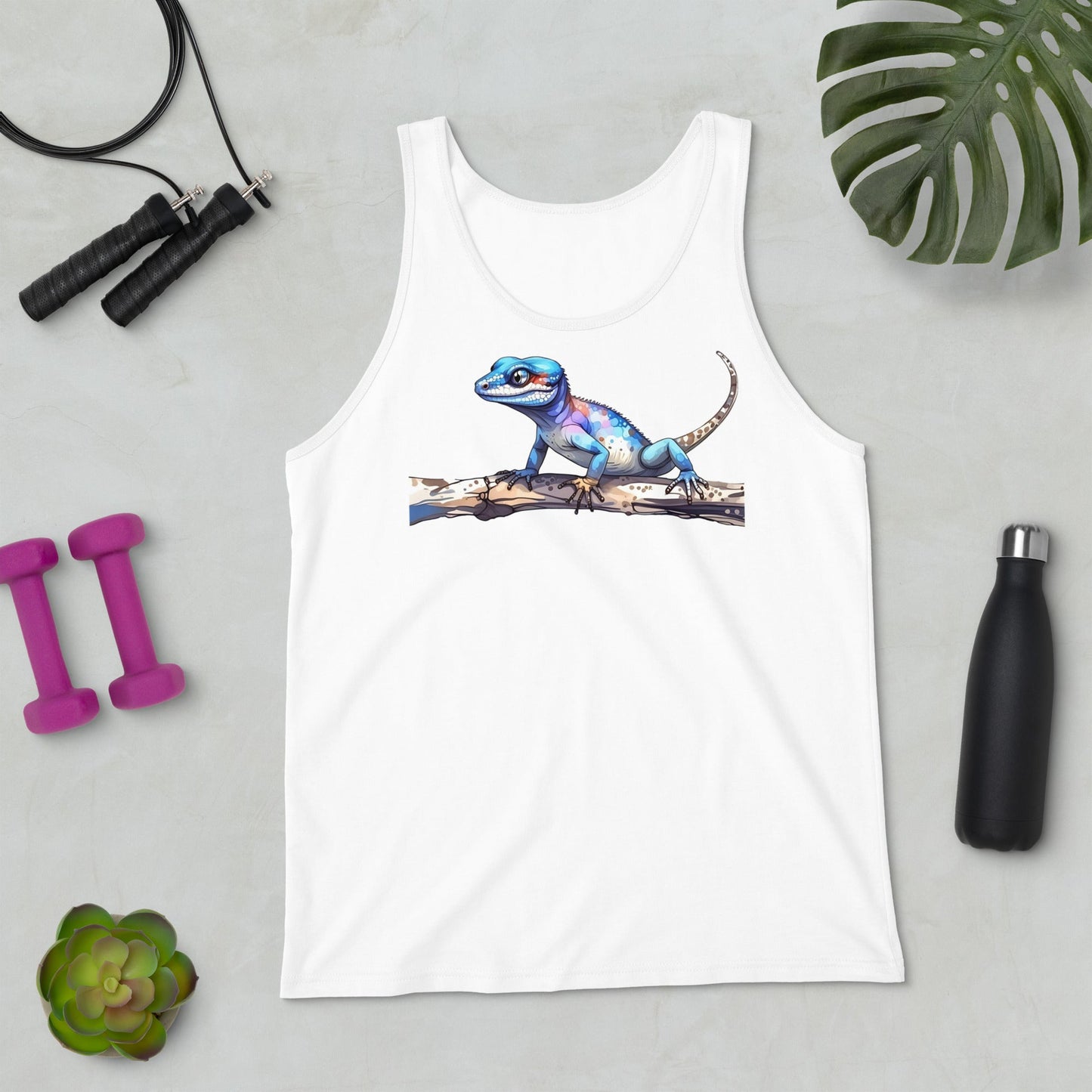Gecko Watercolor Art Men's Tank Top - Men's Shirts - Discovery Co.