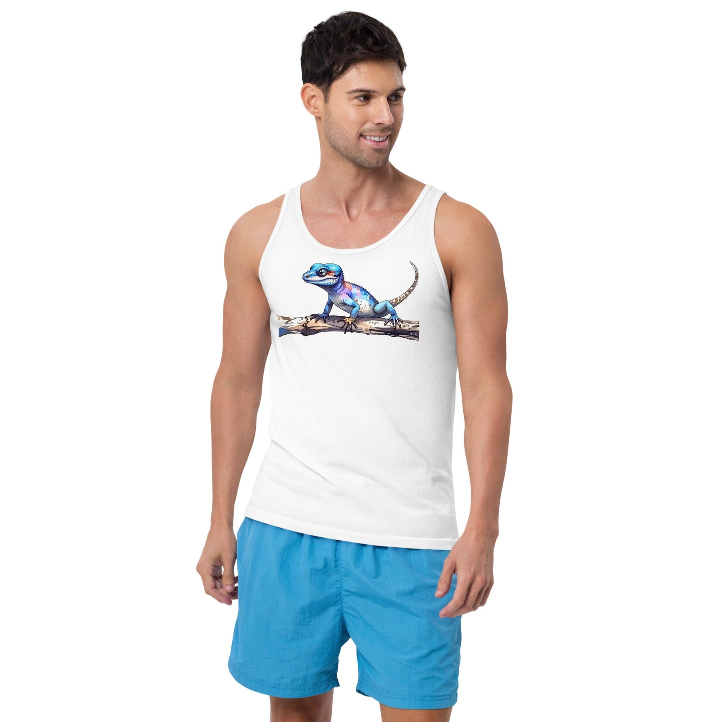 Gecko Watercolor Art Men's Tank Top - Men's Shirts - Discovery Co.