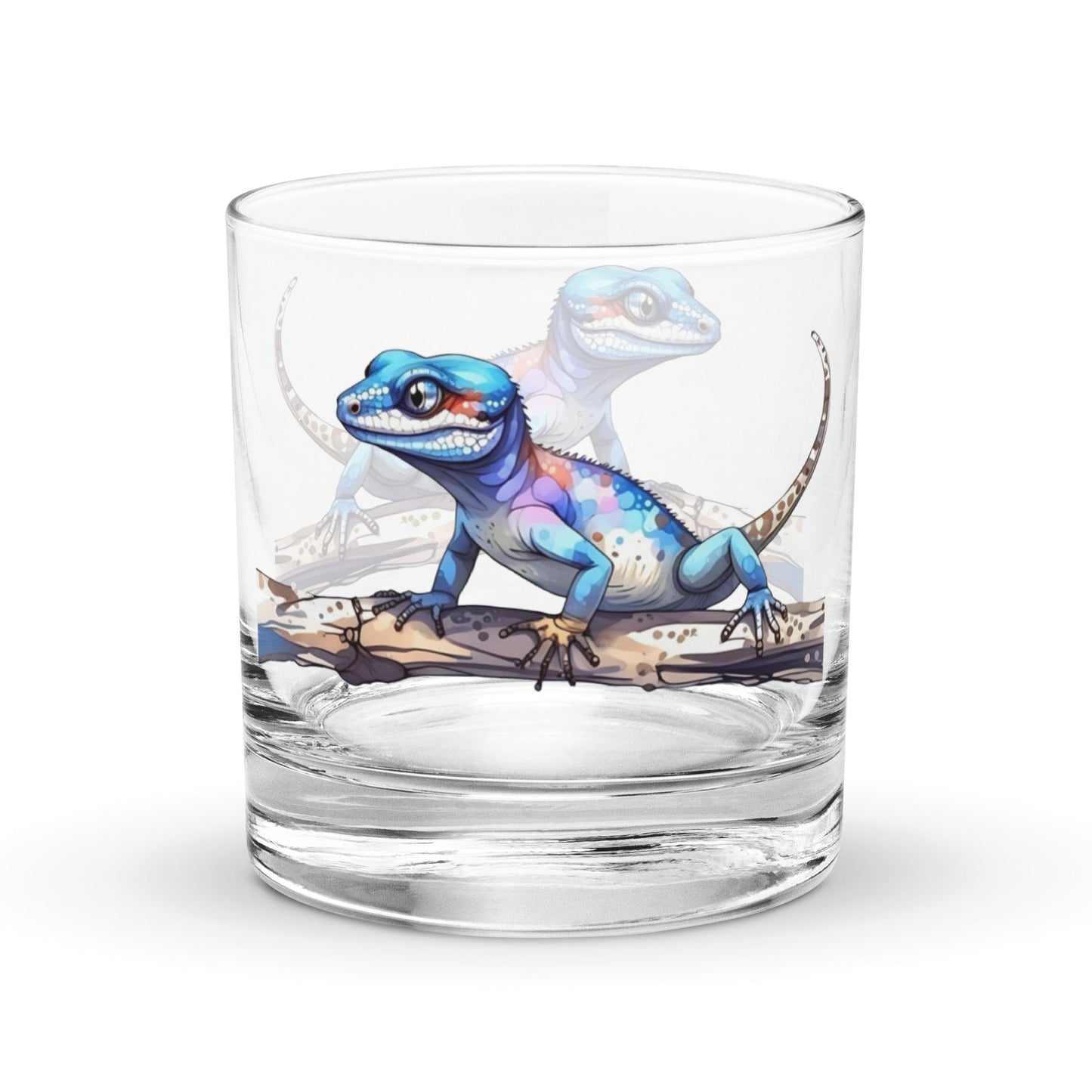 Gecko Watercolor Art Rocks Glass - Rocks Glass - Discovery Co.