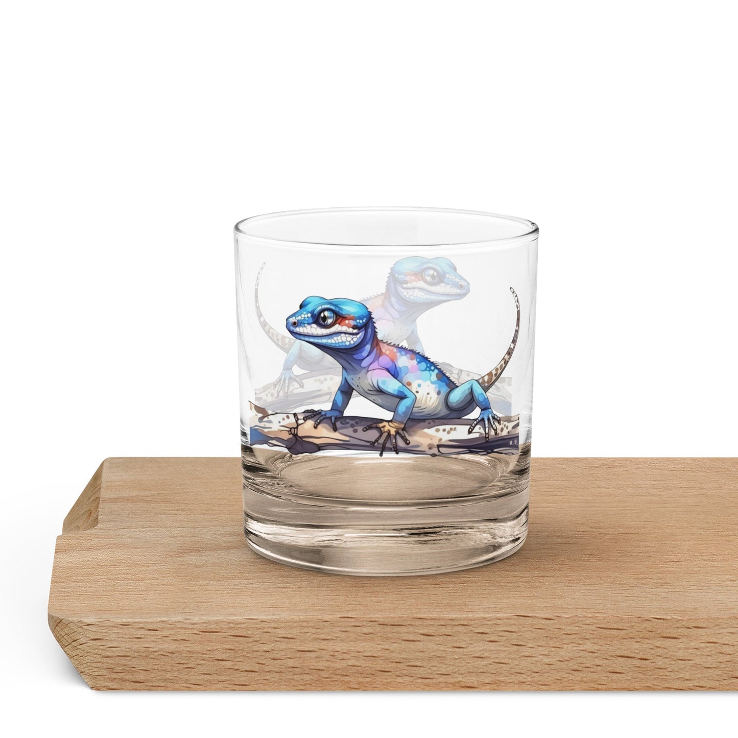 Gecko Watercolor Art Rocks Glass - Rocks Glass - Discovery Co.
