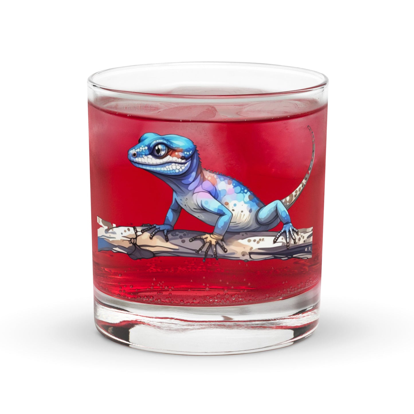 Gecko Watercolor Art Rocks Glass - Rocks Glass - Discovery Co.