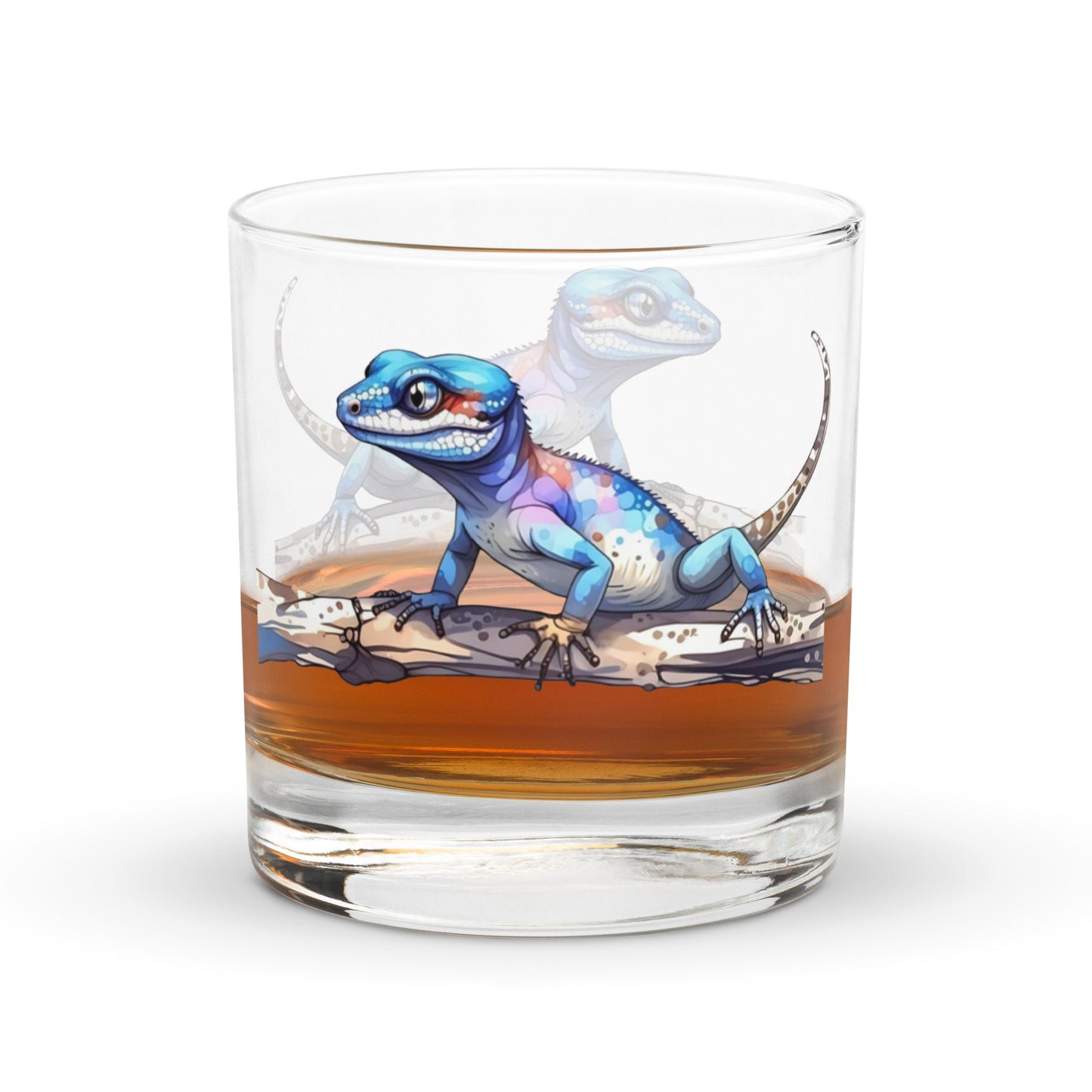 Gecko Watercolor Art Rocks Glass - Rocks Glass - Discovery Co.