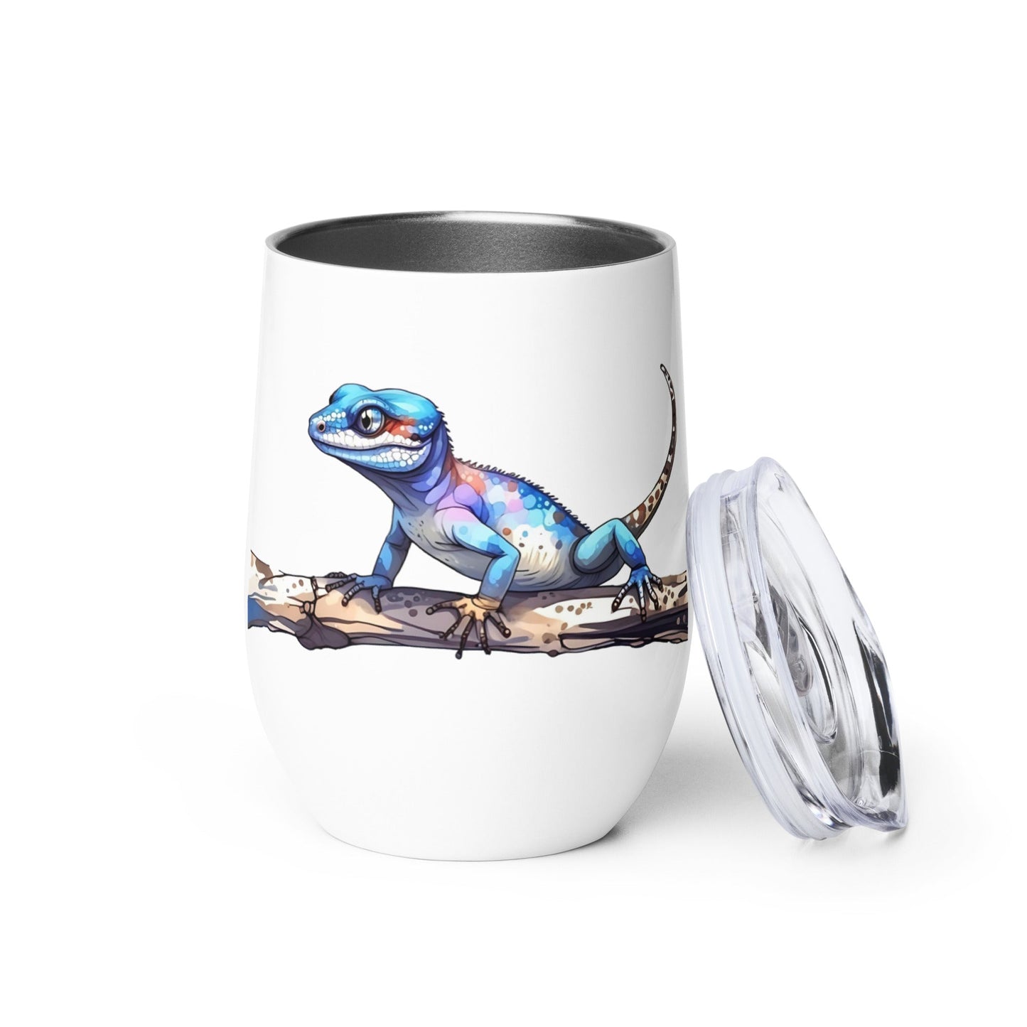 Gecko Watercolor Art Stainless Steel Wine Tumbler - Steel Tumbler - Discovery Co.