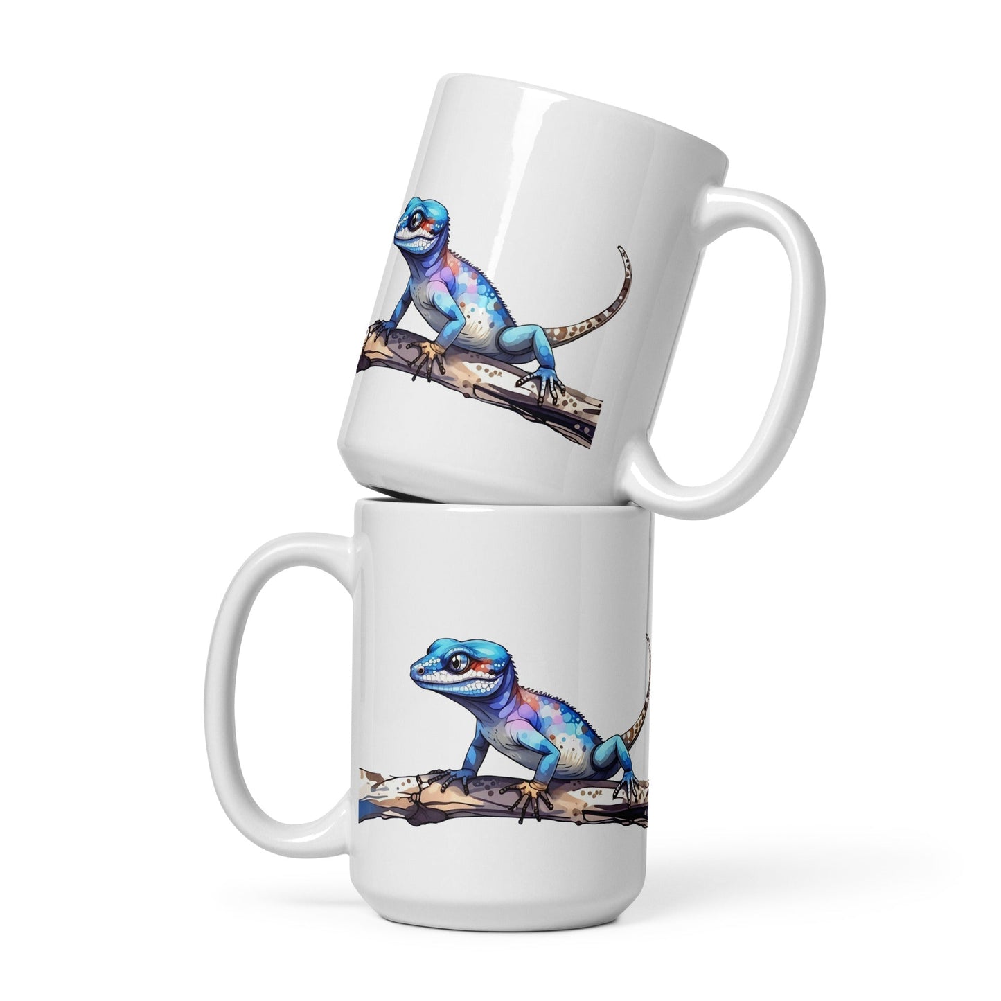 Gecko Watercolor Art White Glossy Mug - Mugs - Discovery Co.