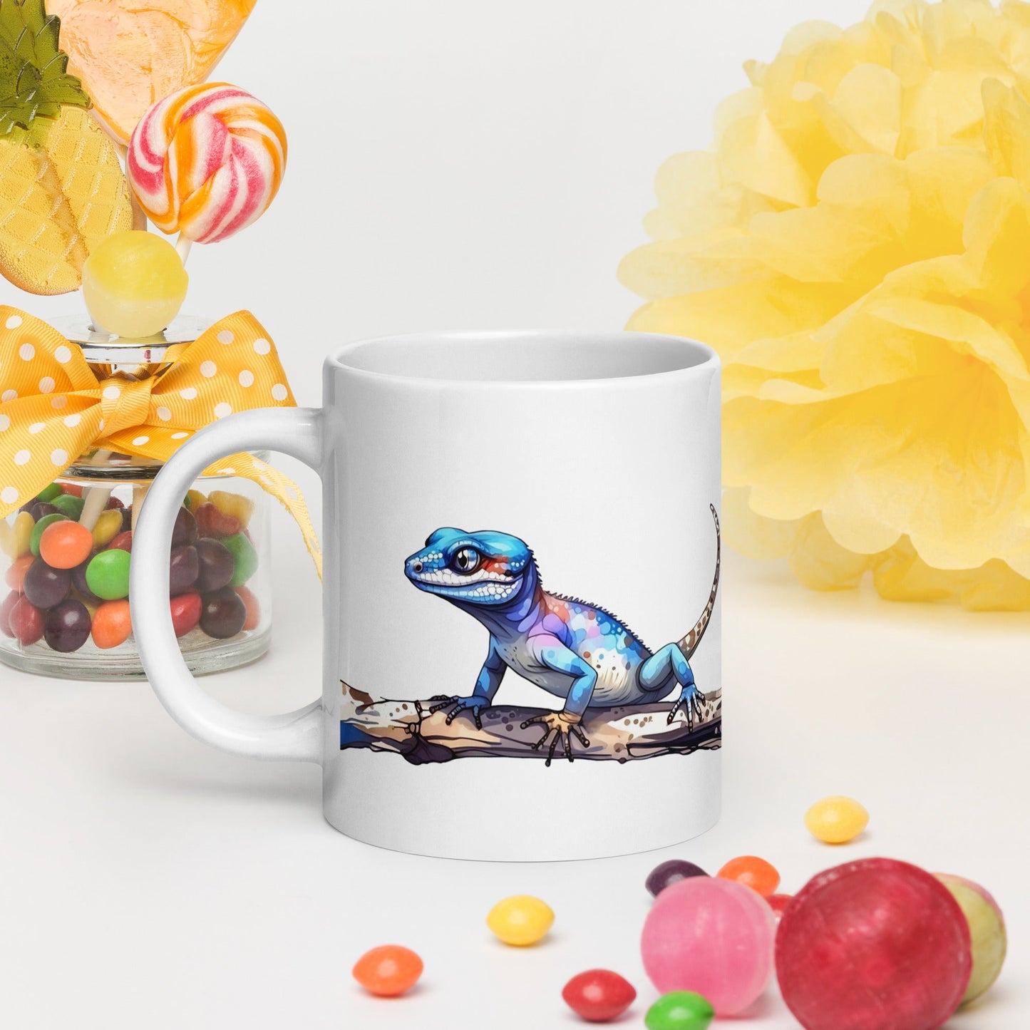 Gecko Watercolor Art White Glossy Mug - Mugs - Discovery Co.