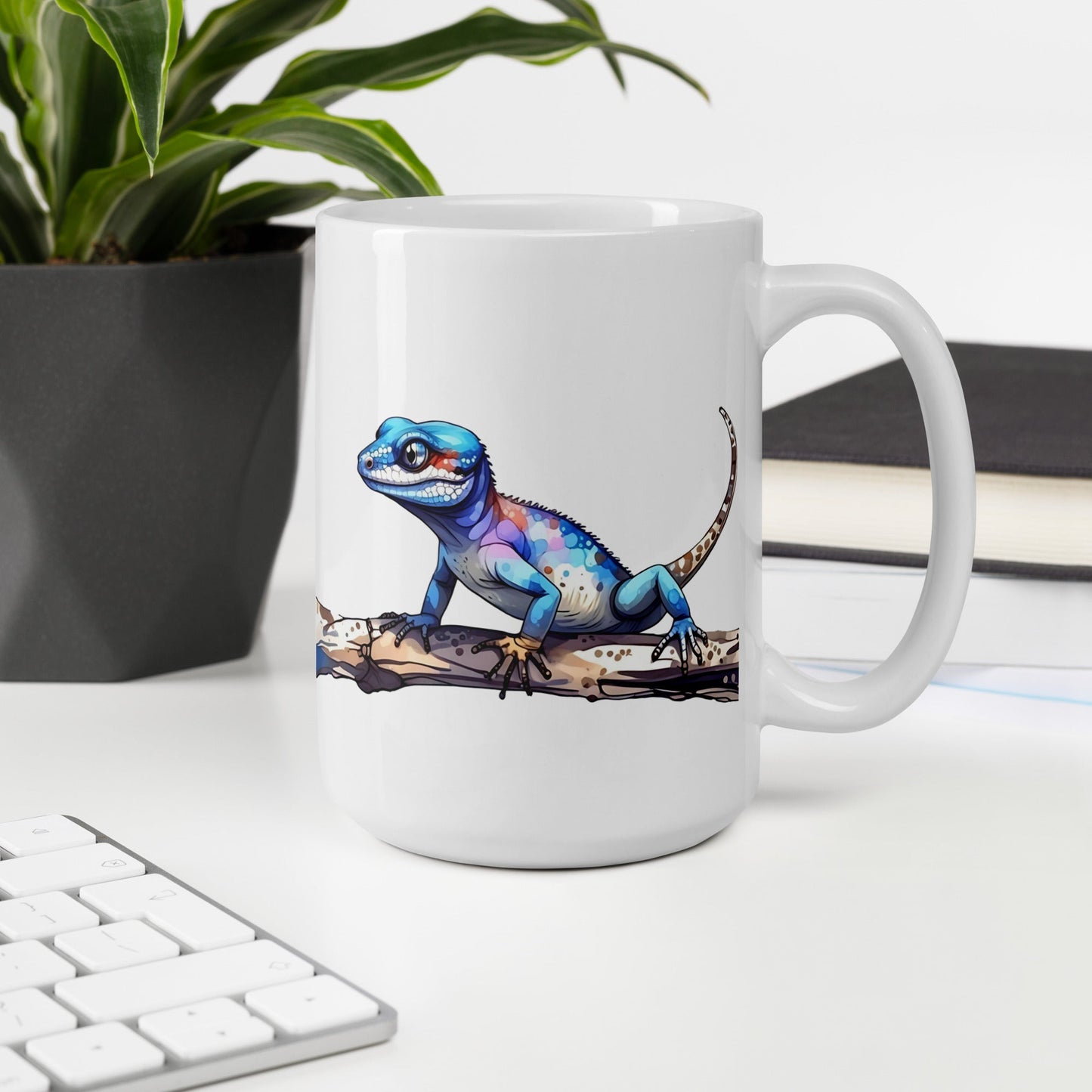 Gecko Watercolor Art White Glossy Mug - Mugs - Discovery Co.