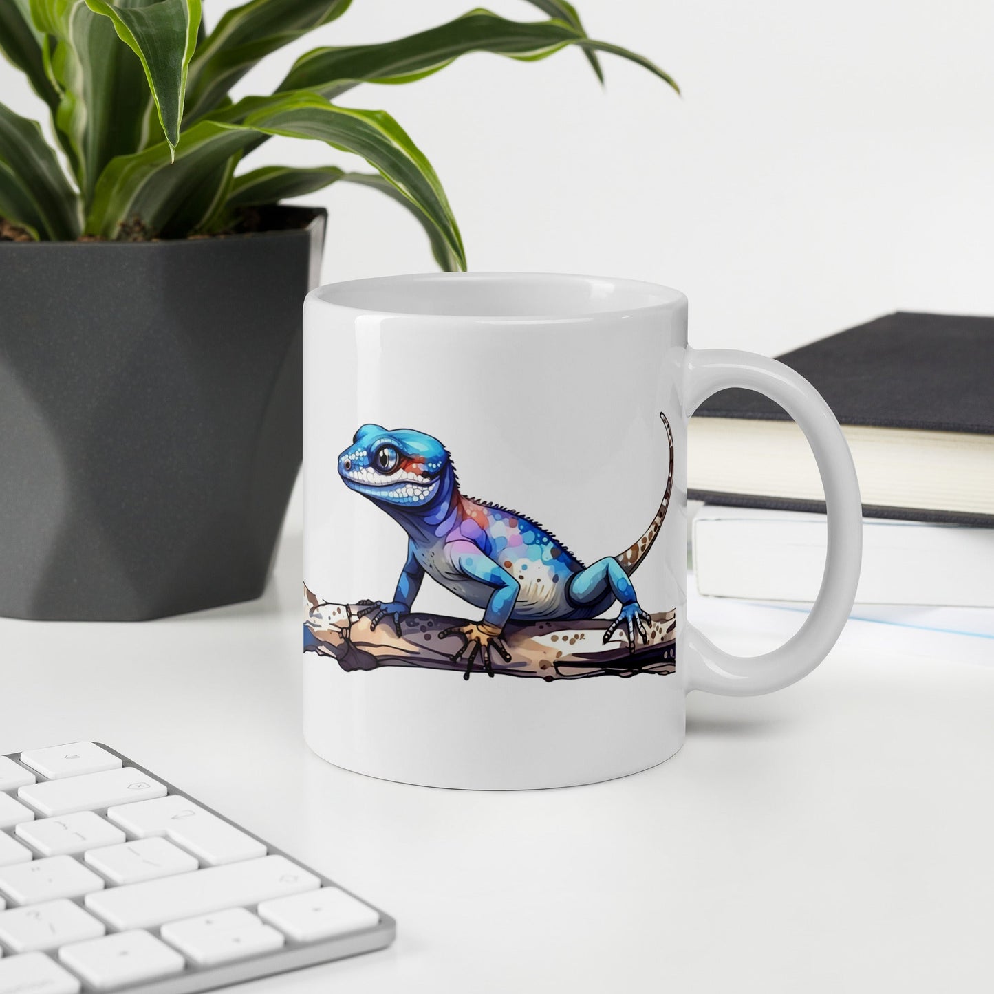 Gecko Watercolor Art White Glossy Mug - Mugs - Discovery Co.