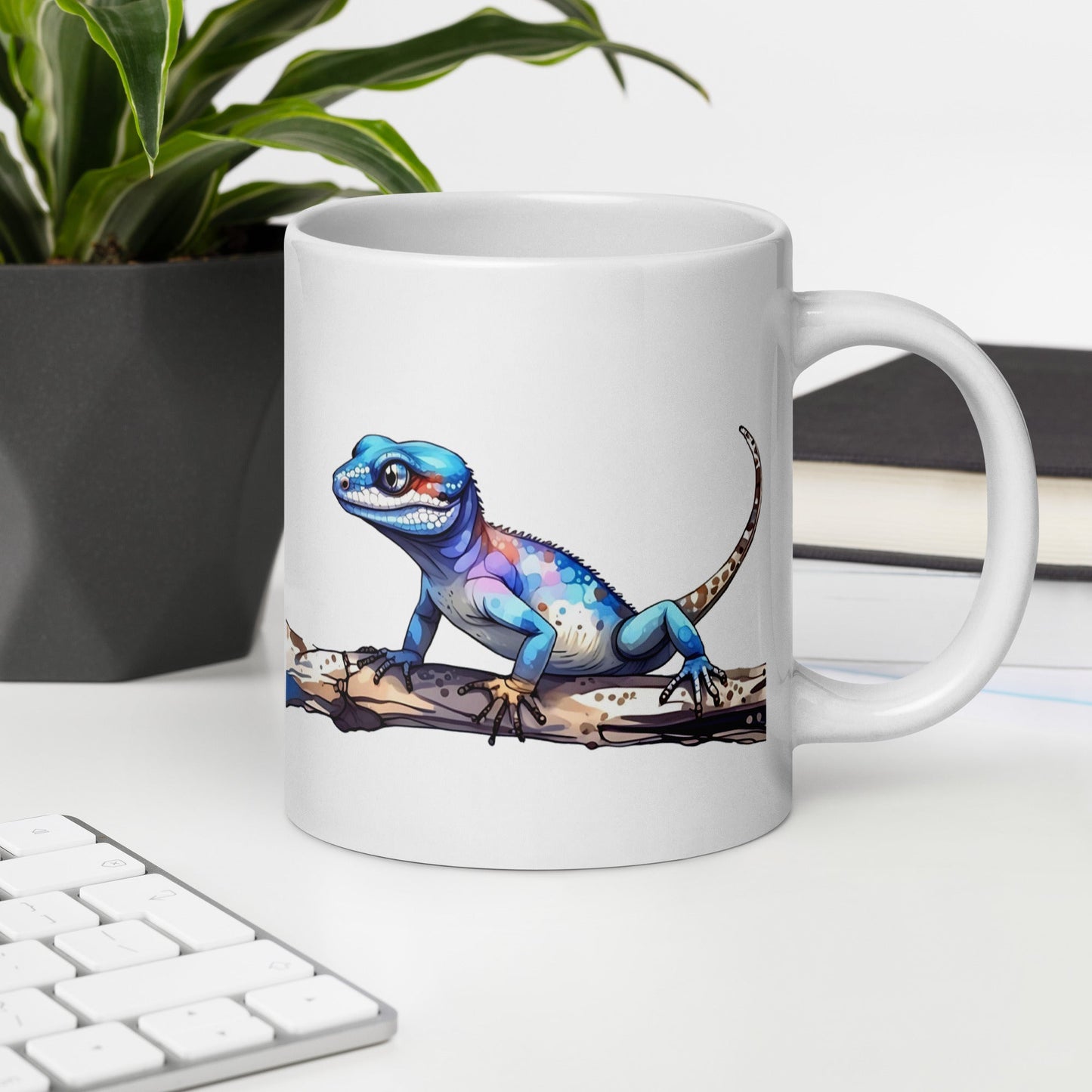 Gecko Watercolor Art White Glossy Mug - Mugs - Discovery Co.