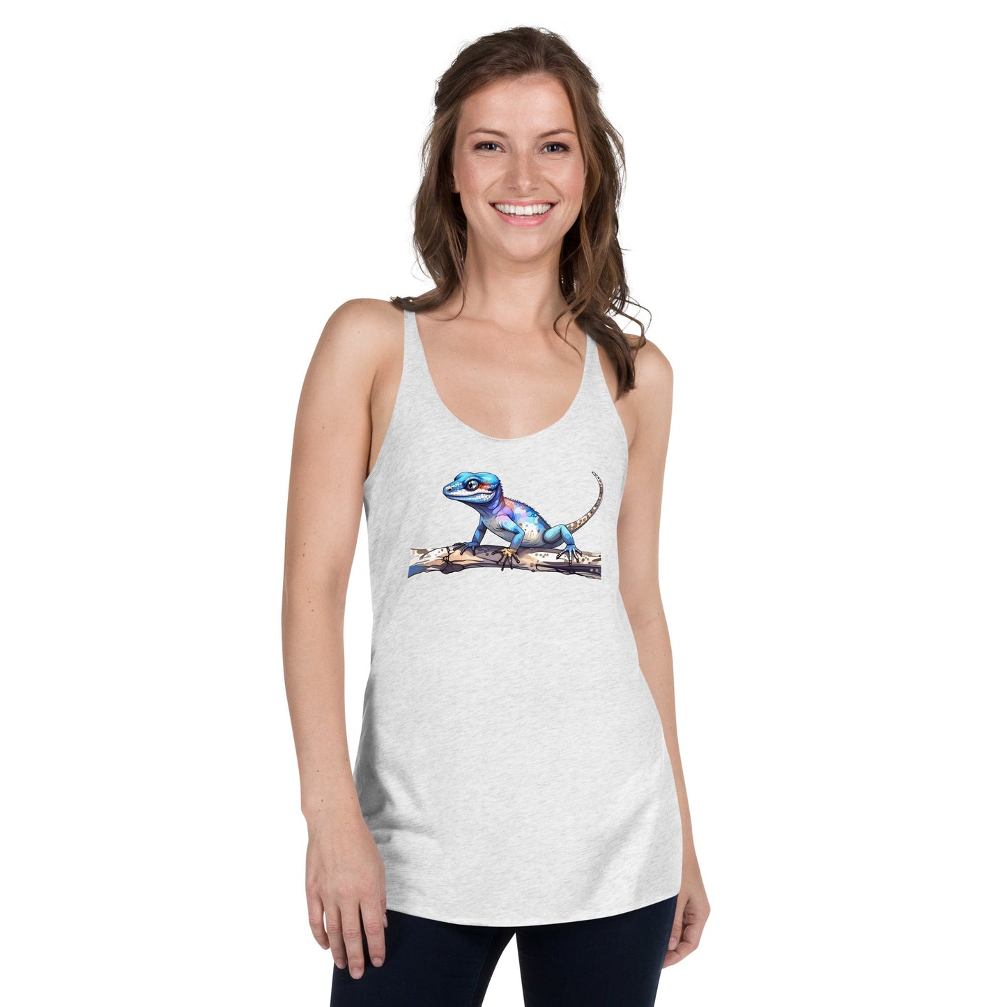 Gecko Watercolor Art Women's Racerback Tank - Women's Shirts - Discovery Co.