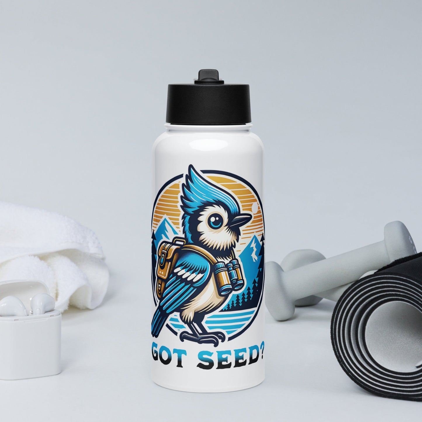 Got Seed? II Stainless Steel Water Bottle With Straw Lid - Stainless Steel Water Bottle With Straw Lid - Discovery Co.