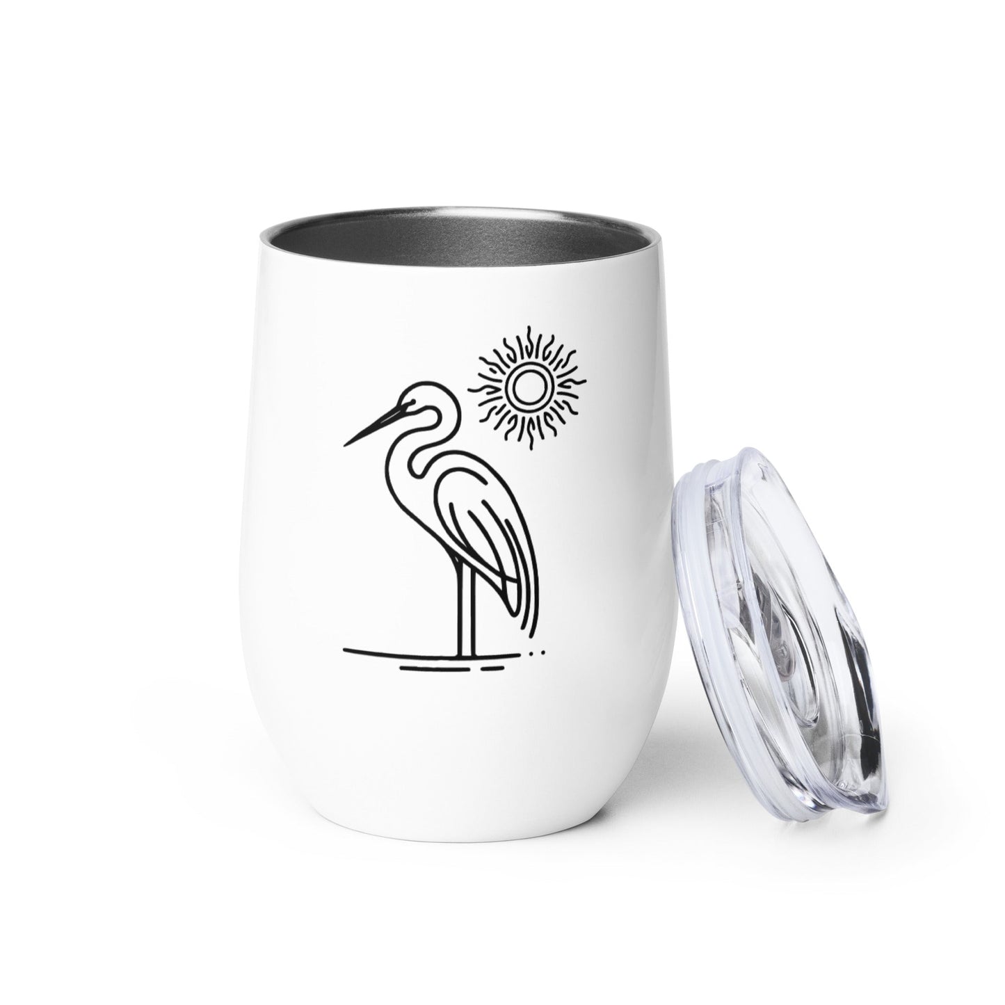 Great Blue Heron II Stainless Steel Wine Tumbler - Steel Tumbler - Discovery Co.