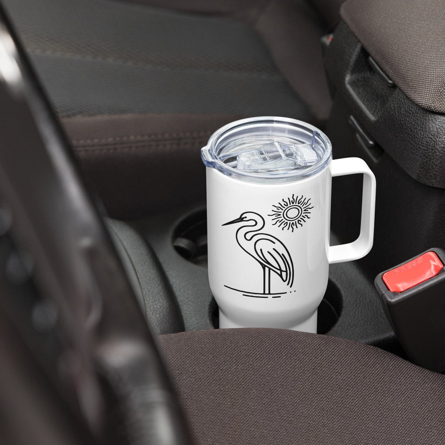 Great Blue Heron II Travel Mug With Handle (25 oz and 40 oz) - Travel Mug - Discovery Co.