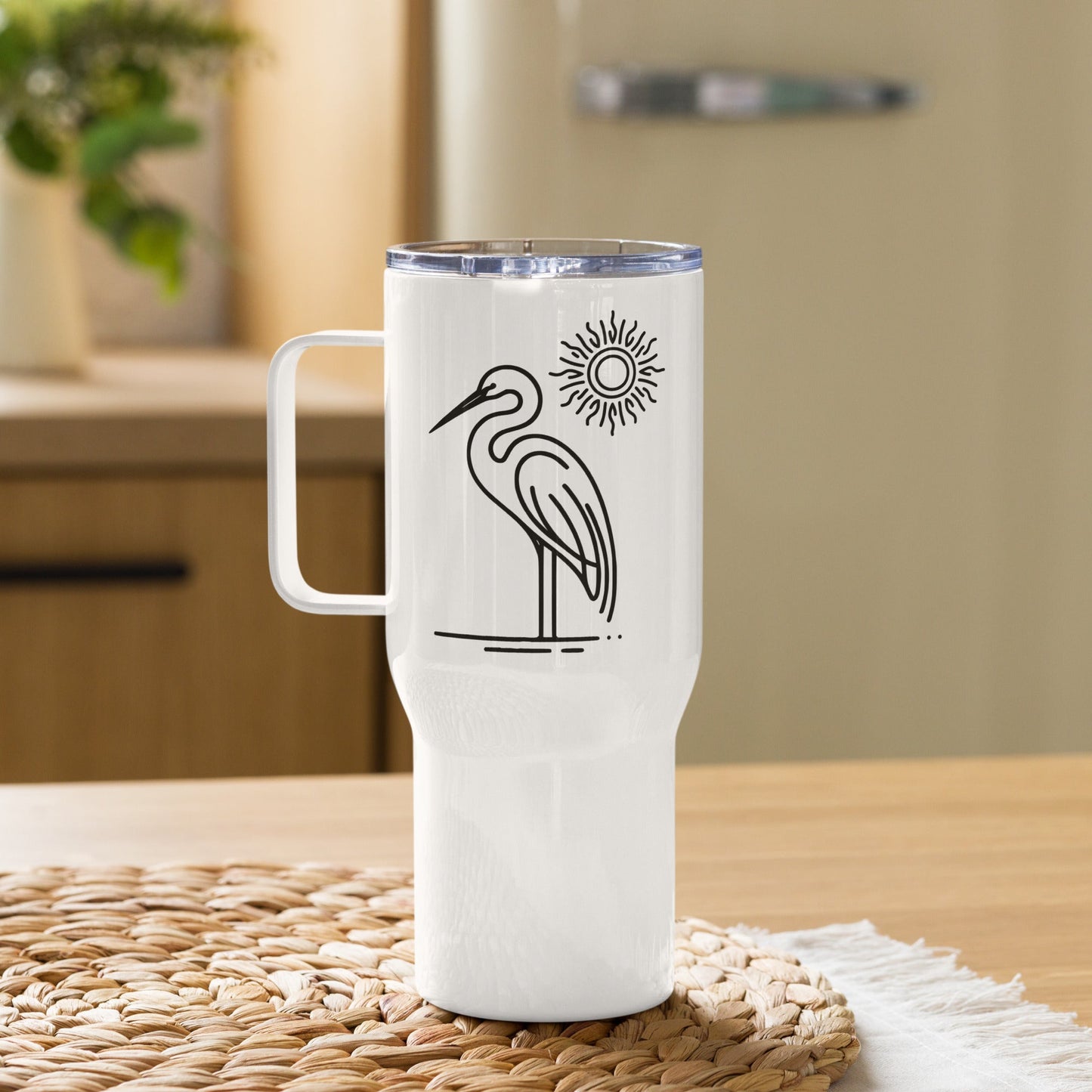Great Blue Heron II Travel Mug With Handle (25 oz and 40 oz) - Travel Mug - Discovery Co.