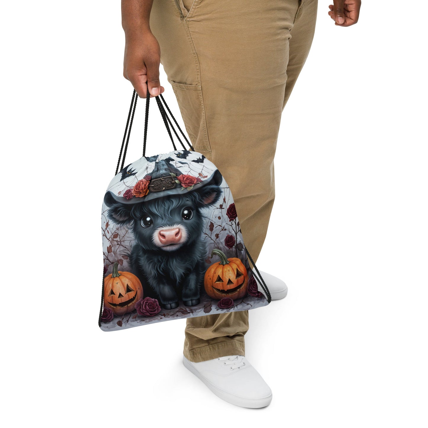 Halloween Cow Drawstring Bag - Drawstring Bag - Discovery Co.