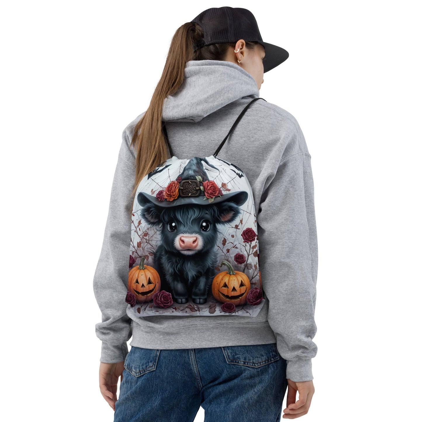 Halloween Cow Drawstring Bag - Drawstring Bag - Discovery Co.