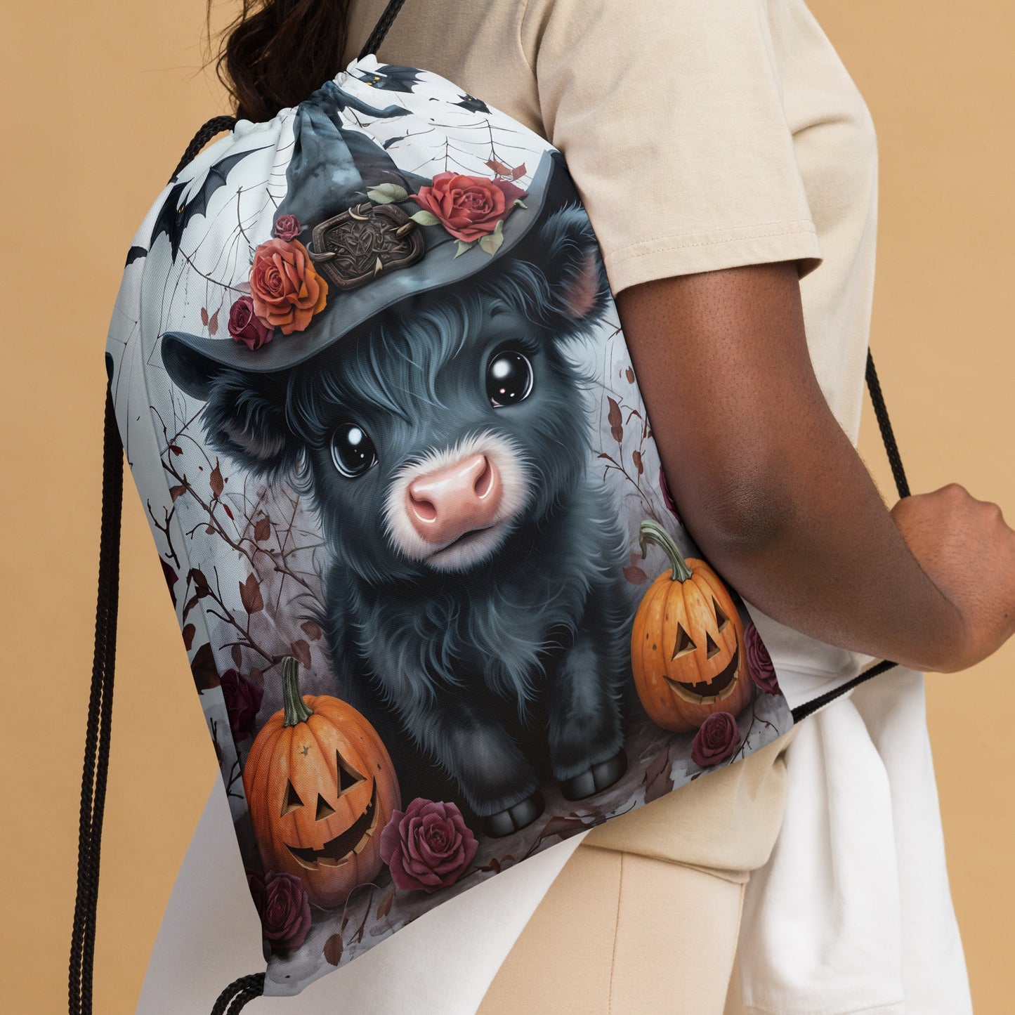 Halloween Cow Drawstring Bag - Drawstring Bag - Discovery Co.