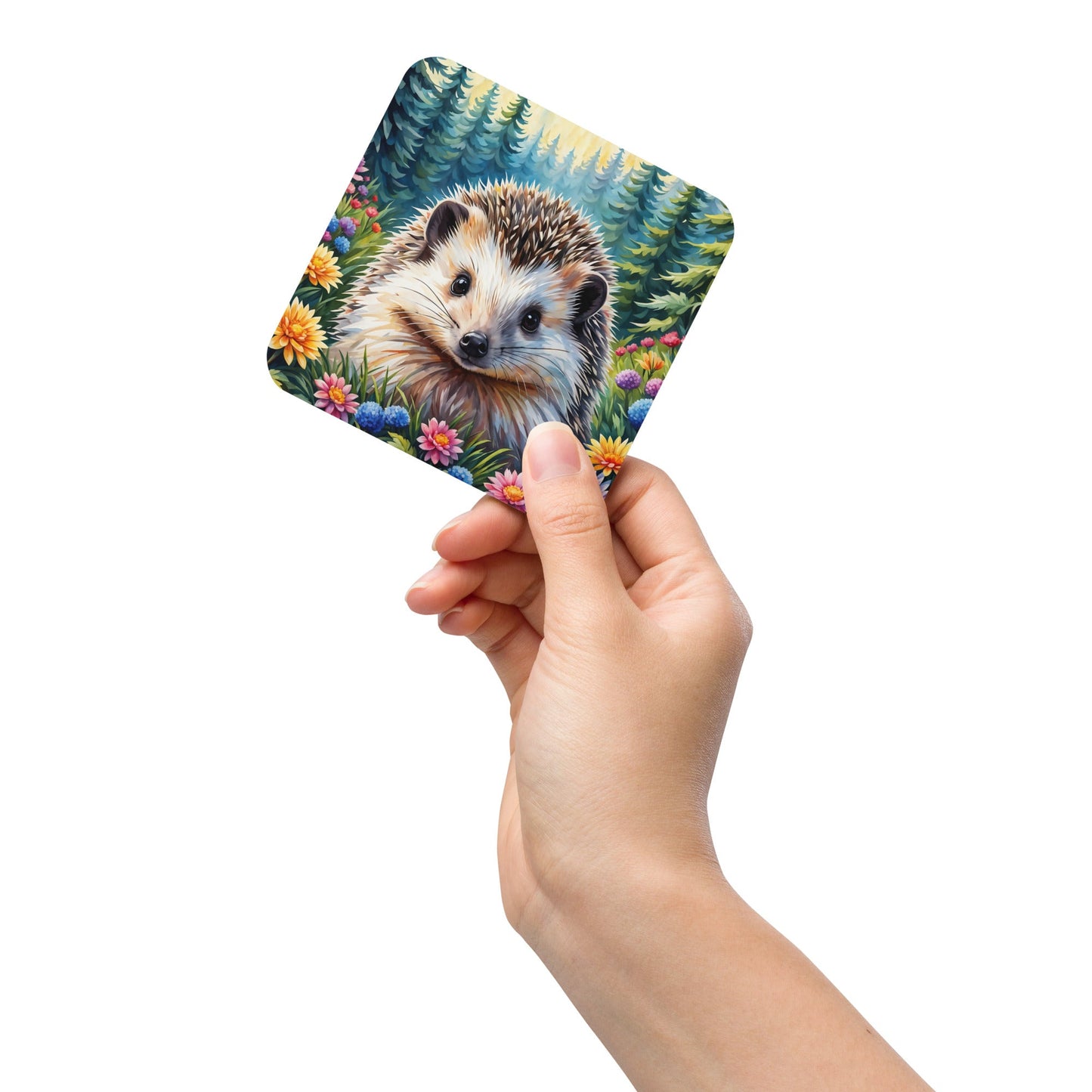 Hedgehog In The Flowers Cork - Back Coaster - Coasters - Discovery Co.