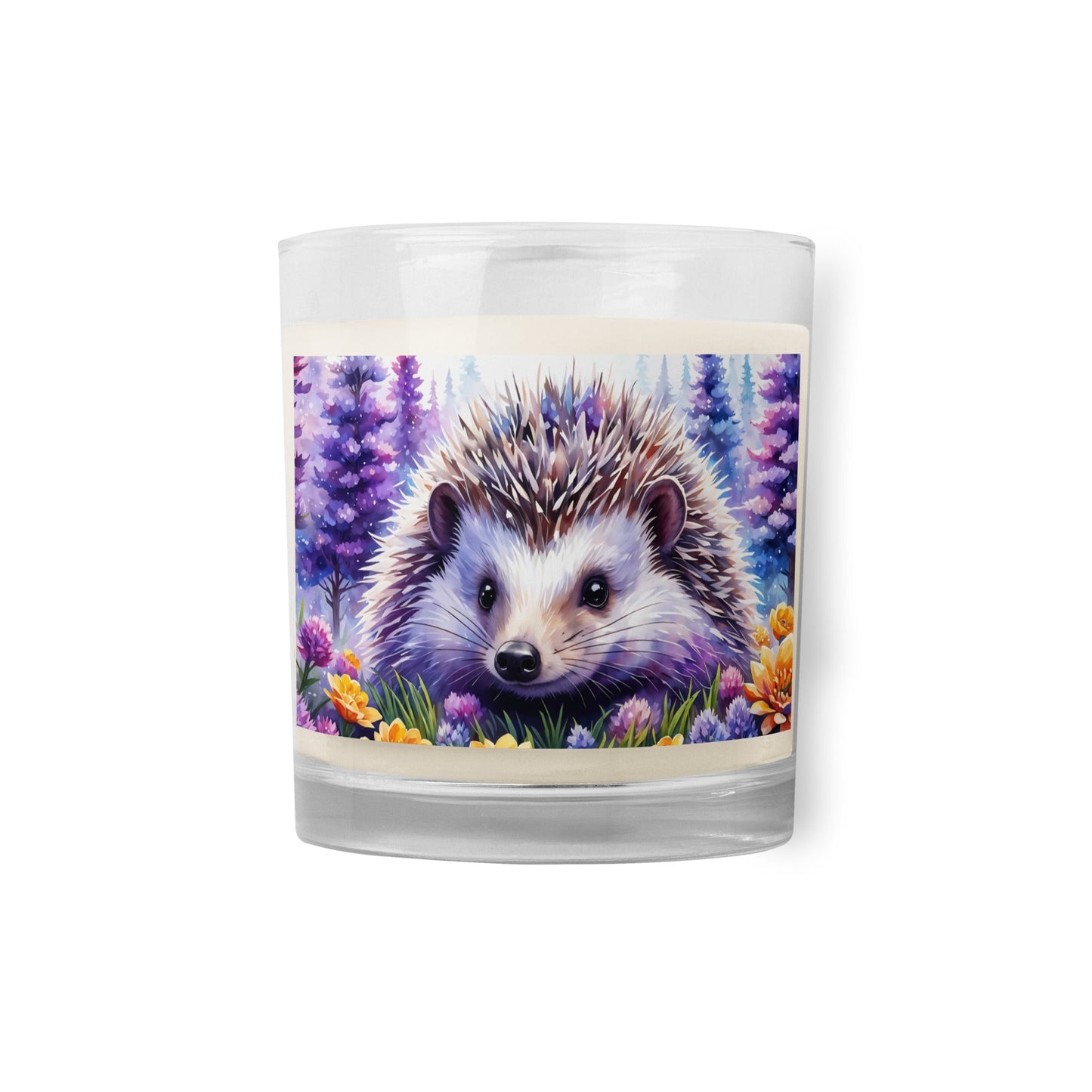 Hedgehog In The Flowers II Glass Jar Soy Wax Candle - Candles - Discovery Co.