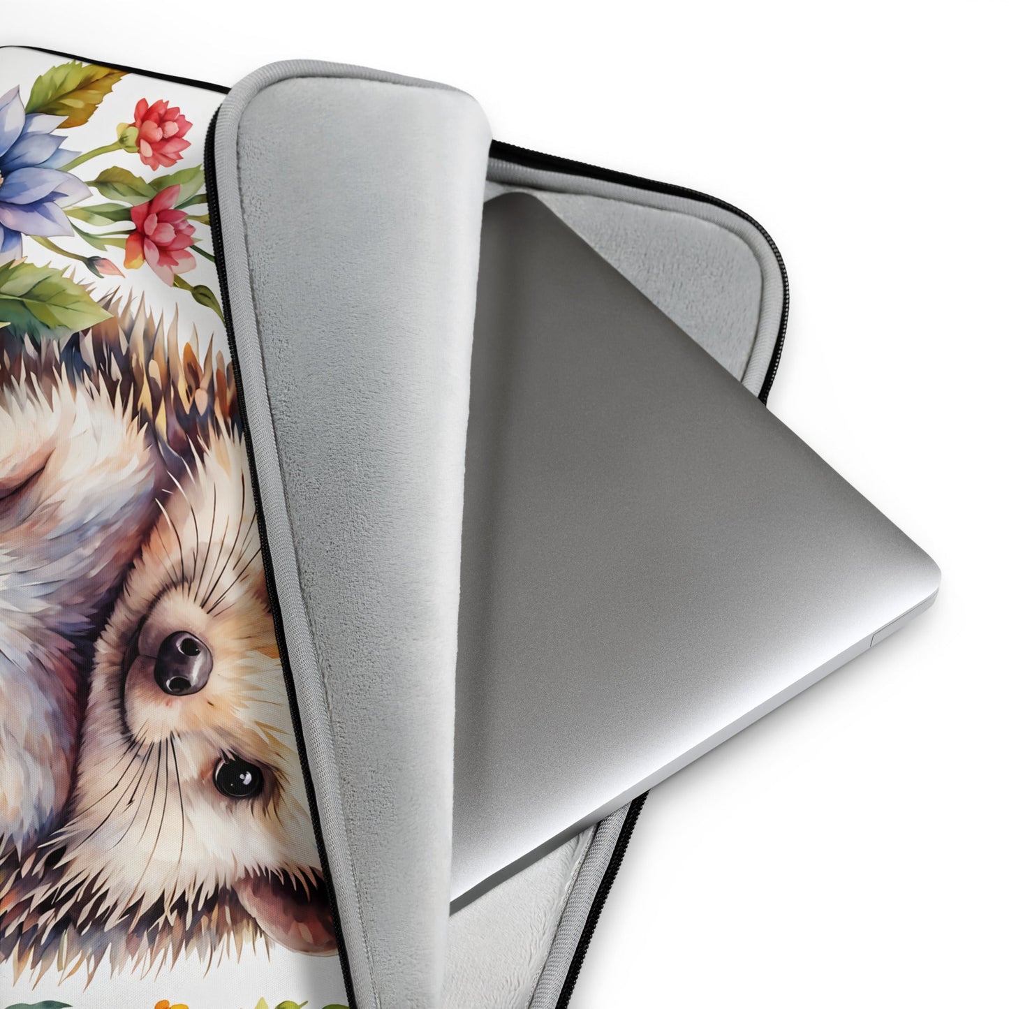 Hedgehog In The Flowers II Laptop Sleeve - Laptop Cases - Discovery Co.
