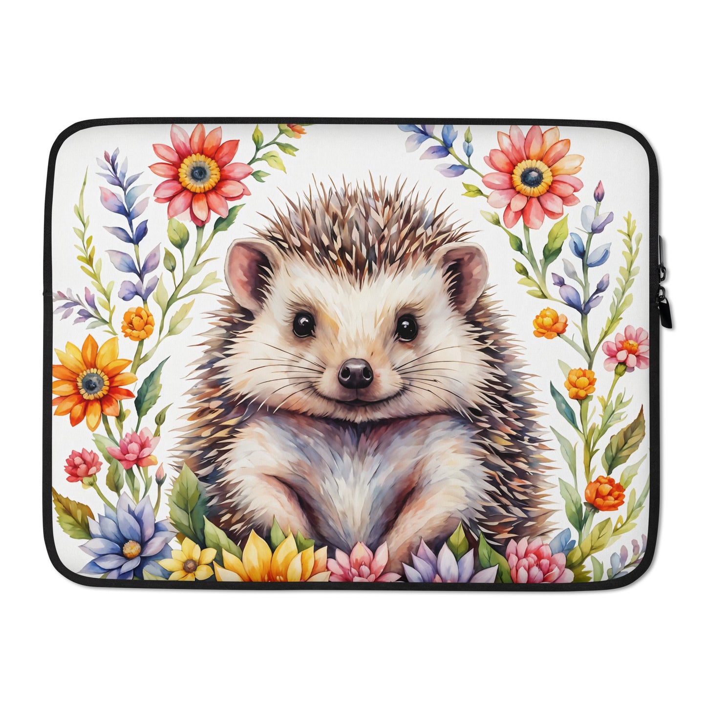 Hedgehog In The Flowers II Laptop Sleeve - Laptop Cases - Discovery Co.