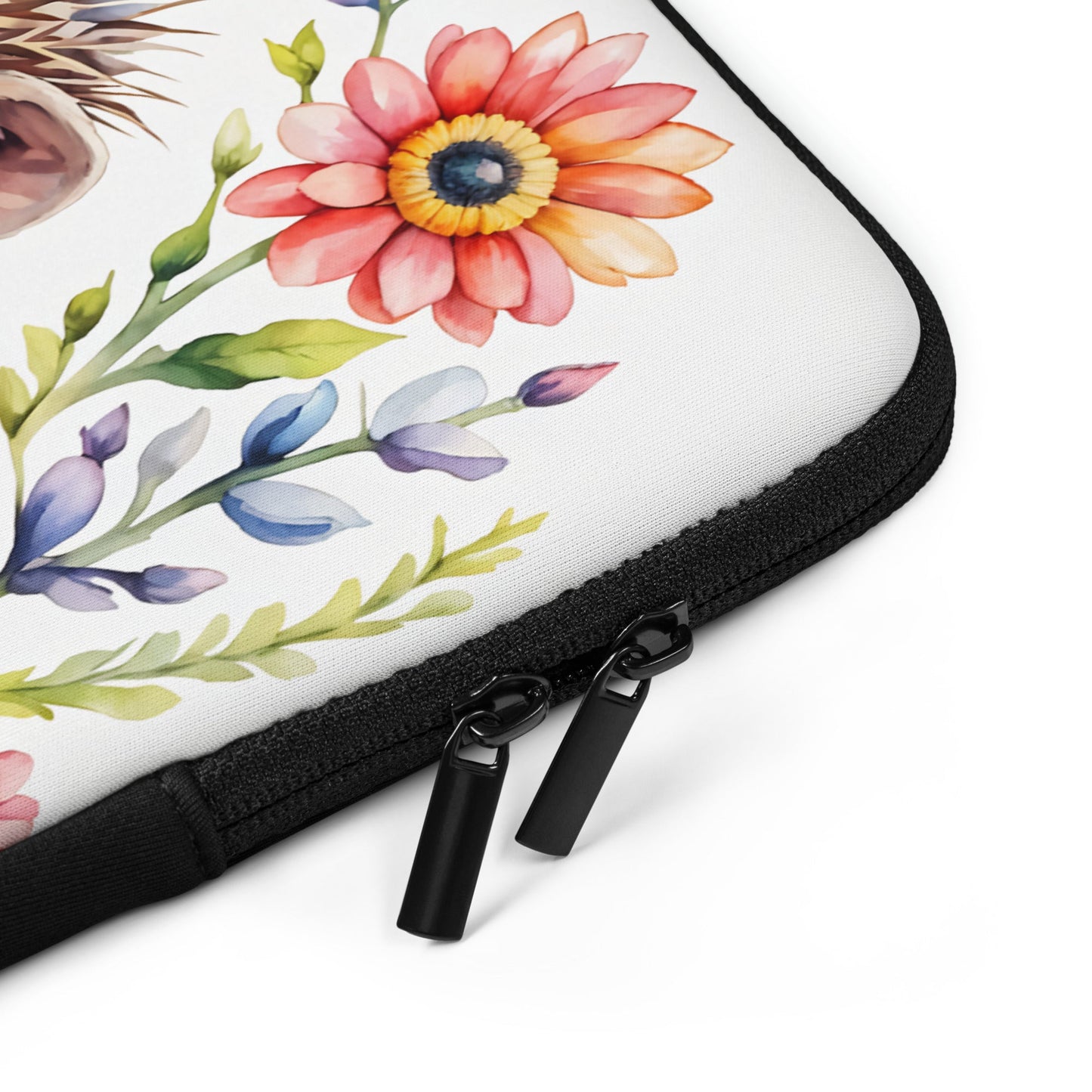 Hedgehog In The Flowers II Laptop Sleeve - Laptop Cases - Discovery Co.