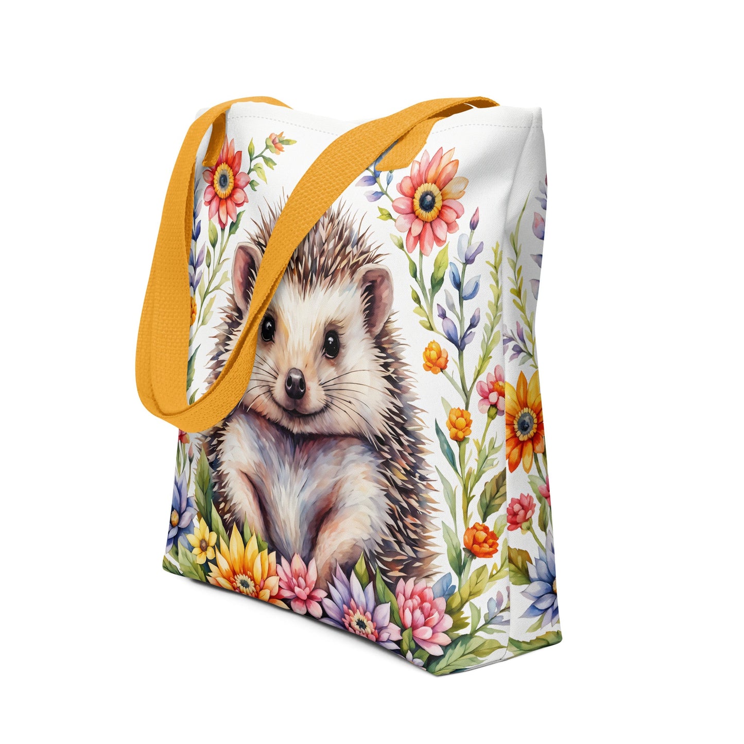 Hedgehog In The Flowers II Tote Bag - Tote Bags - Discovery Co.