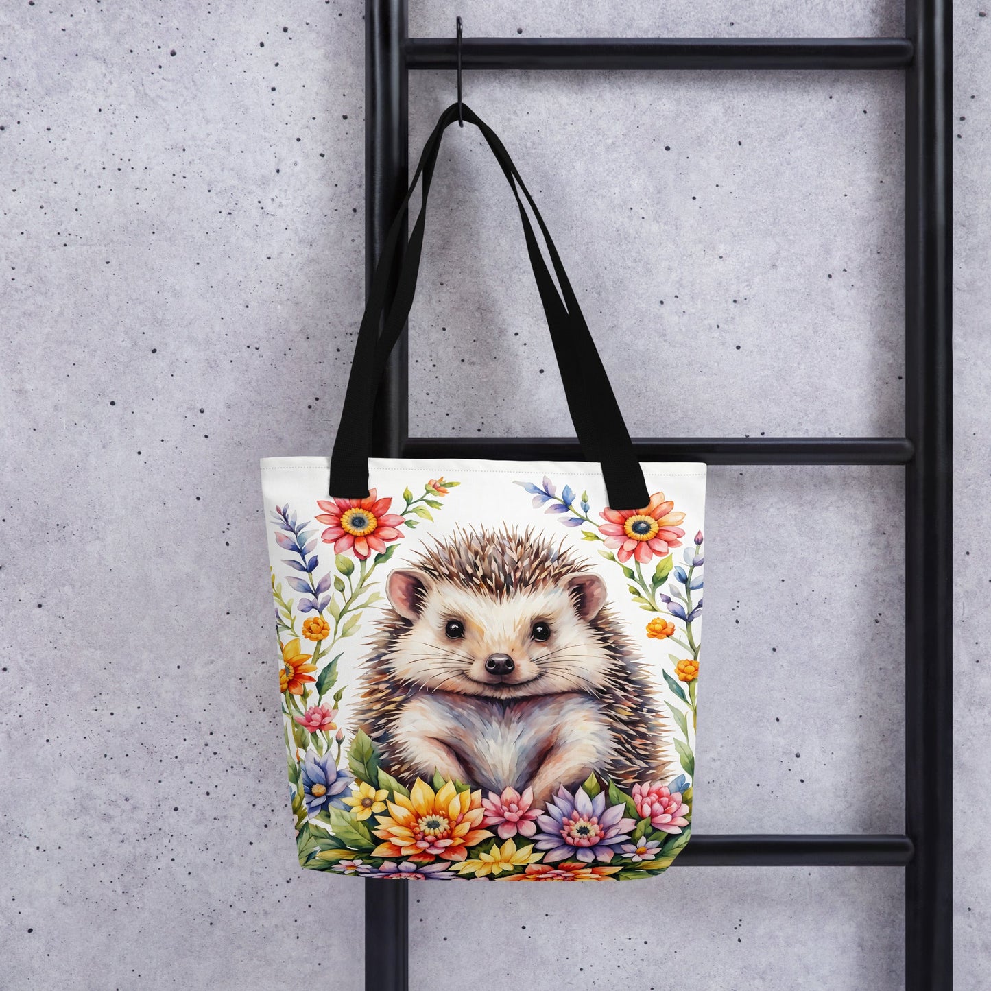 Hedgehog In The Flowers II Tote Bag - Tote Bags - Discovery Co.