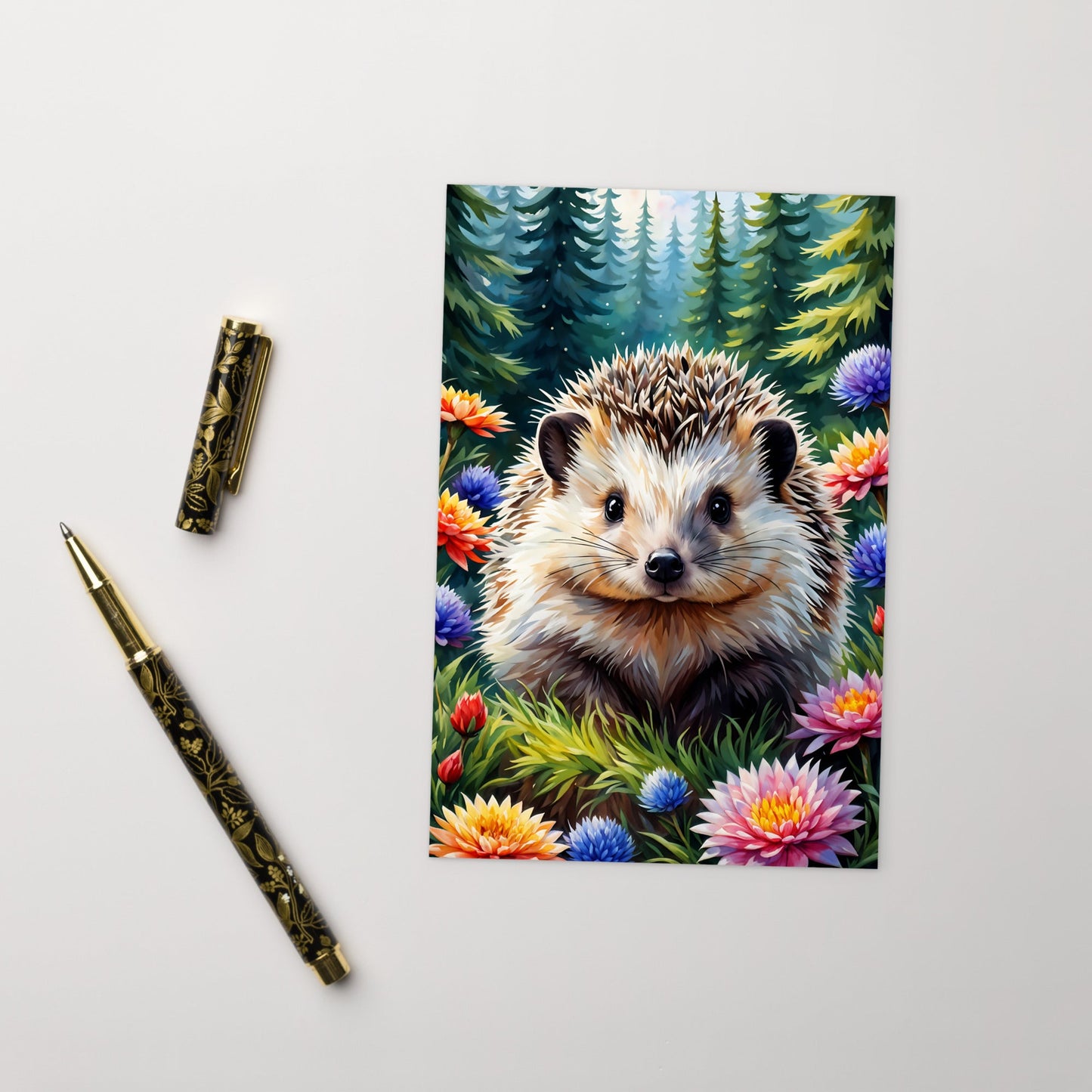 Hedgehog In The Flowers Standard Postcard - Post Cards - Discovery Co.