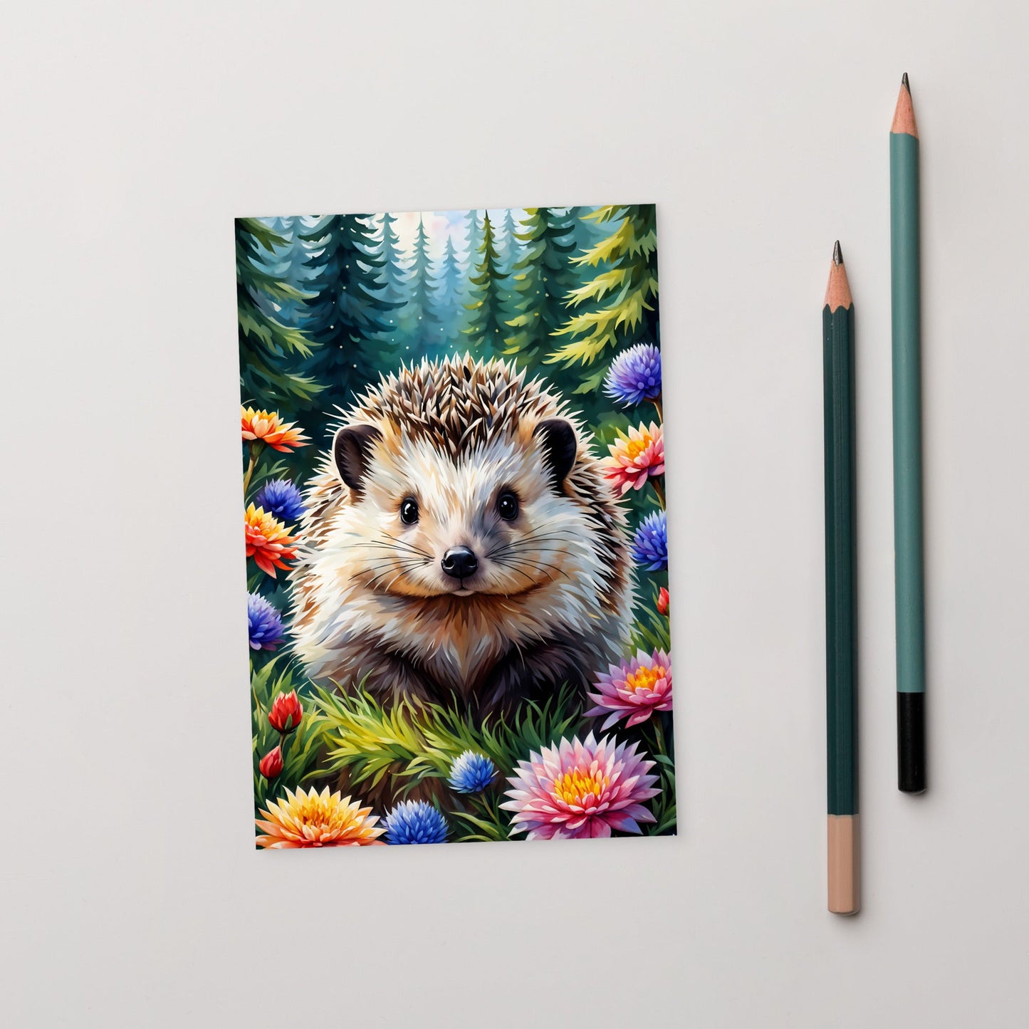 Hedgehog In The Flowers Standard Postcard - Post Cards - Discovery Co.