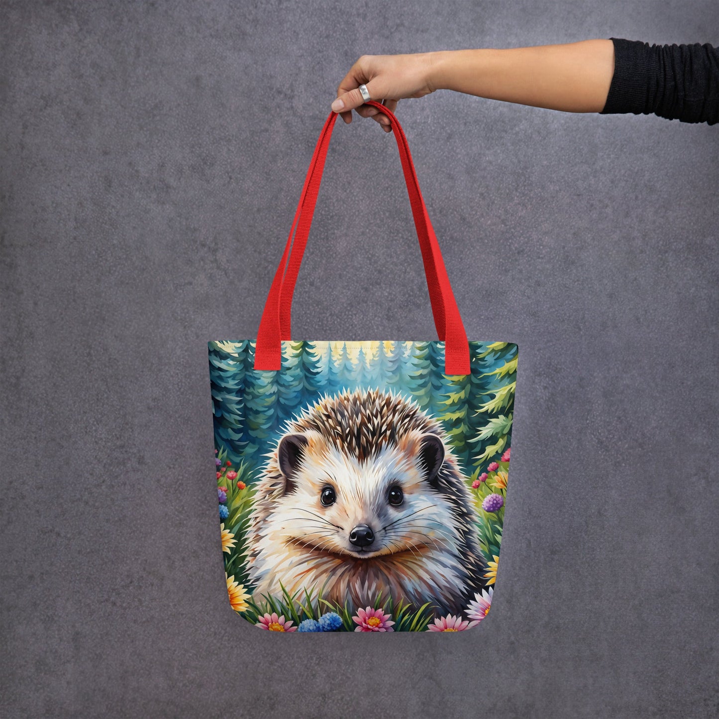 Hedgehog In The Flowers Tote Bag - Tote Bags - Discovery Co.
